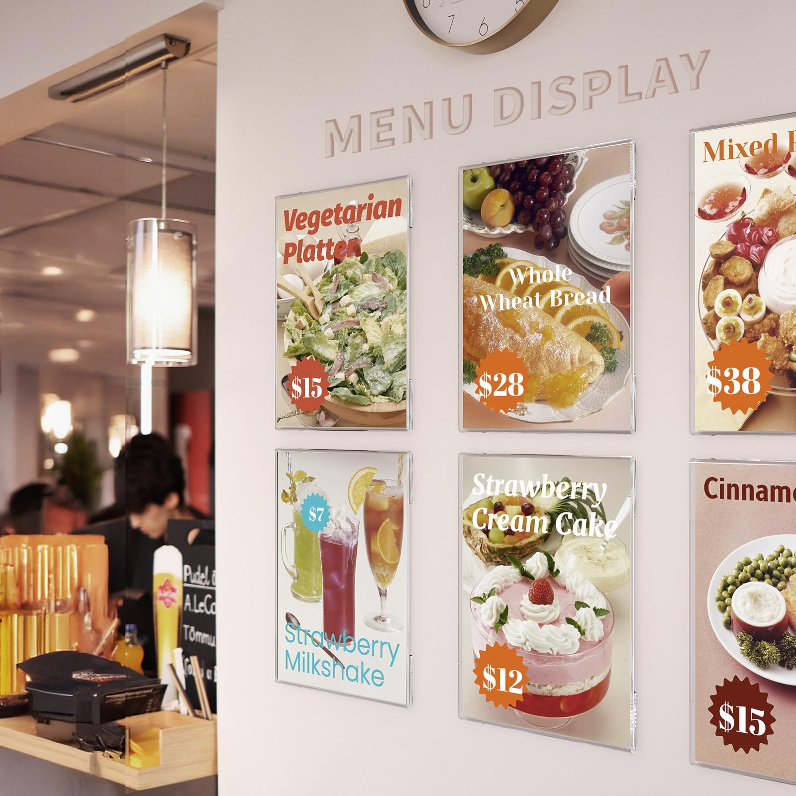 20 Pack Clear Acrylic Wall Mount 8.5x11 Sign Holders - Portrait Door Plexiglass Display with 3M Adhesive Tape - Plastic Photo Frames for Office, Hospital, Hotel & Retail Stores - Perfect for Menus, Ads, Notices & Promotional Displays