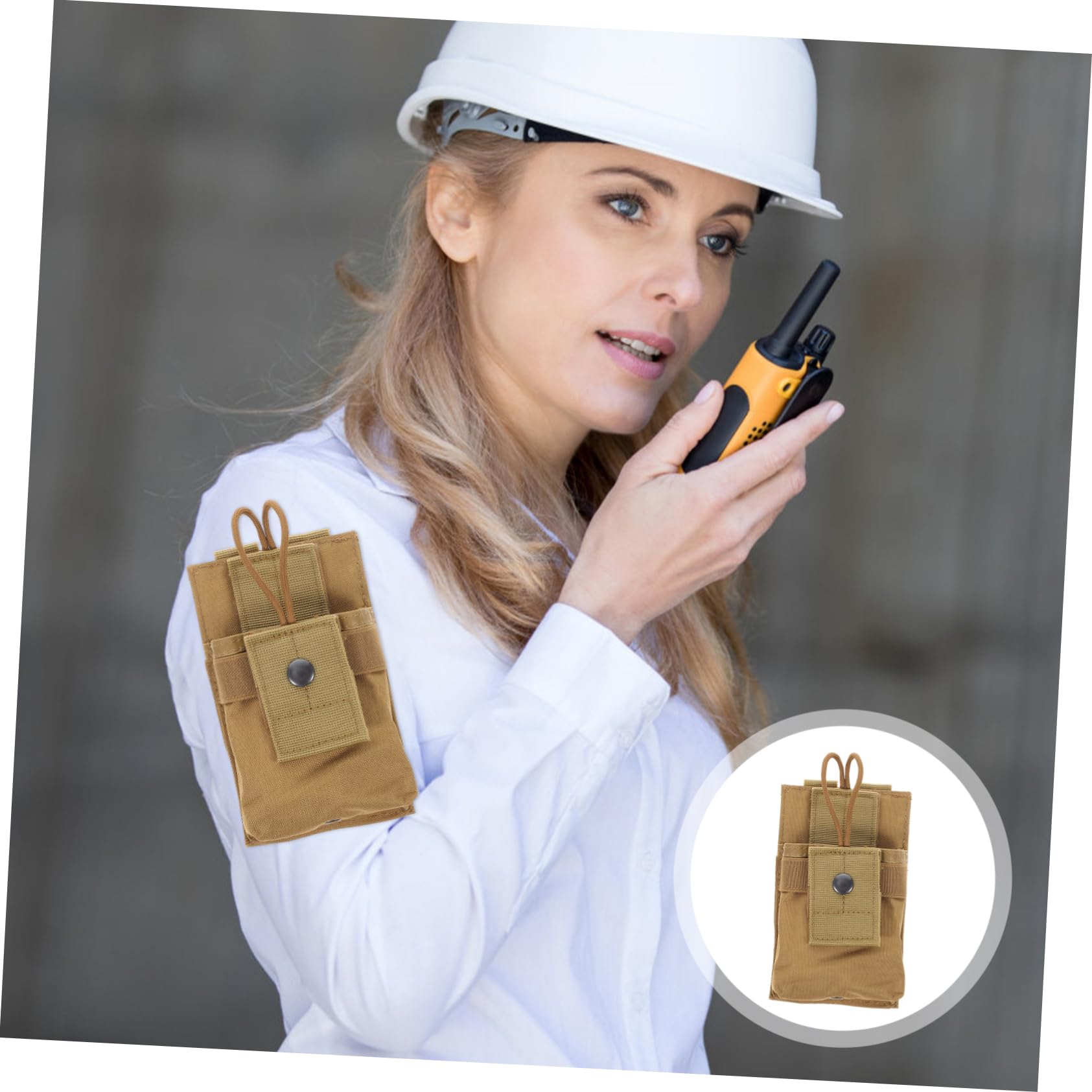 KONTONTY Nylon Walkie Talkie Holder Bag - Compact Radio Pouch for Security, Outdoor & Emergency Use - Easy Access for Police, Hiking & Construction Workers