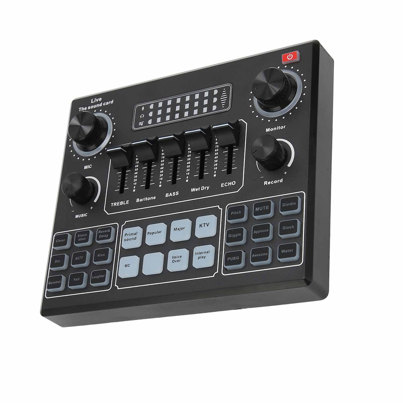 Yctze V9 Sound Card Mixer - Professional Stereo Audio Interface for Gaming, Live Streaming, PC, PS4 & Mobile Broadcasting | Ideal for Twitch, YouTube & Podcasting