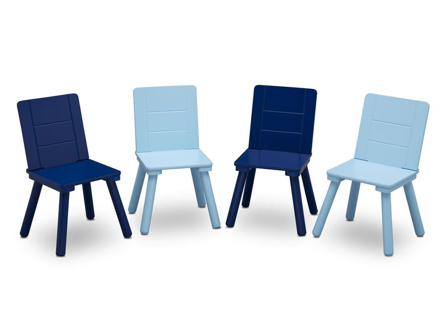 Kids Table and Chair Set - 4-Piece Wooden Children's Furniture for Playroom, Learning & Dining - Perfect for Toddlers & Preschoolers (Pink/Blue) - Ideal for Arts & Crafts, Snack Time, and Homeschooling Activities