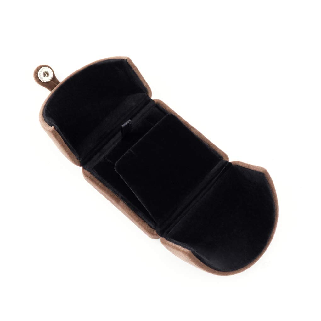 Rolin Roly Velvet Jewelry Gift Box - Flocked Bracelet Display Case for Necklaces, Rings & Watches | Perfect for Weddings, Engagements, Birthdays & Anniversaries | Elegant Brown Jewelry Storage & Presentation Box for Special Occasions