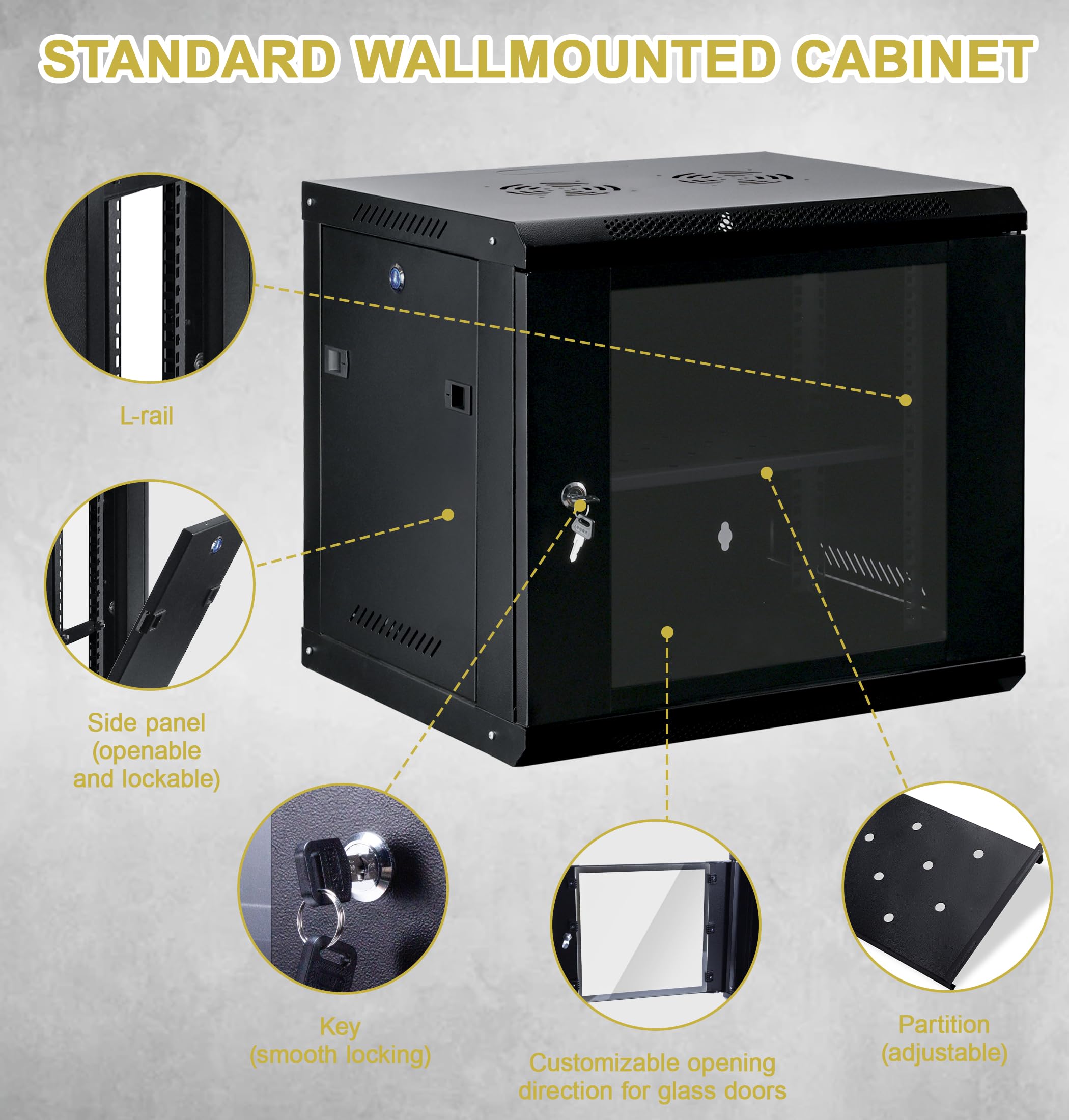 3U Wall Mount Network Server Shelf - 17