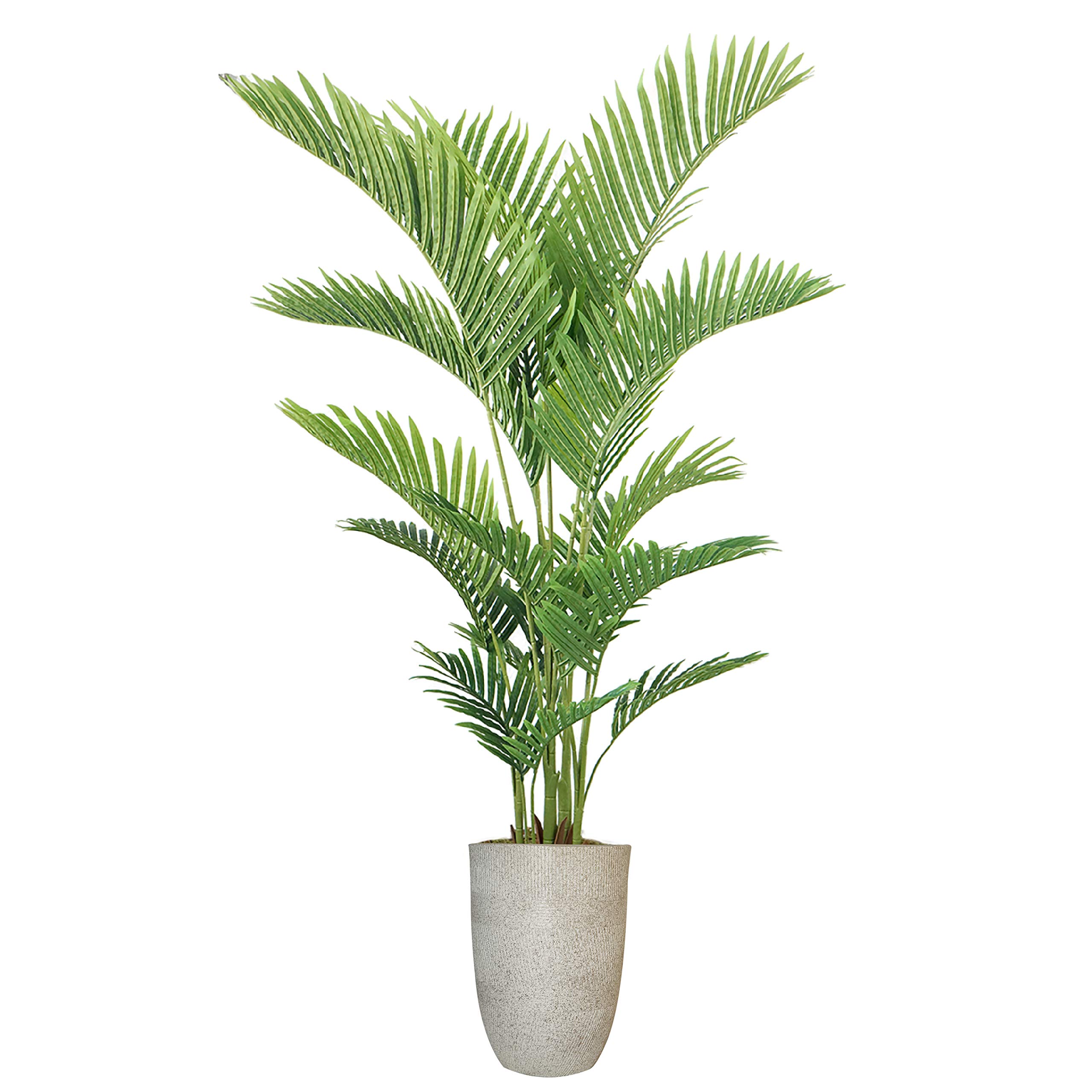 Vintage Green Artificial Faux Palm Tree with Fiberstone Planter - 71