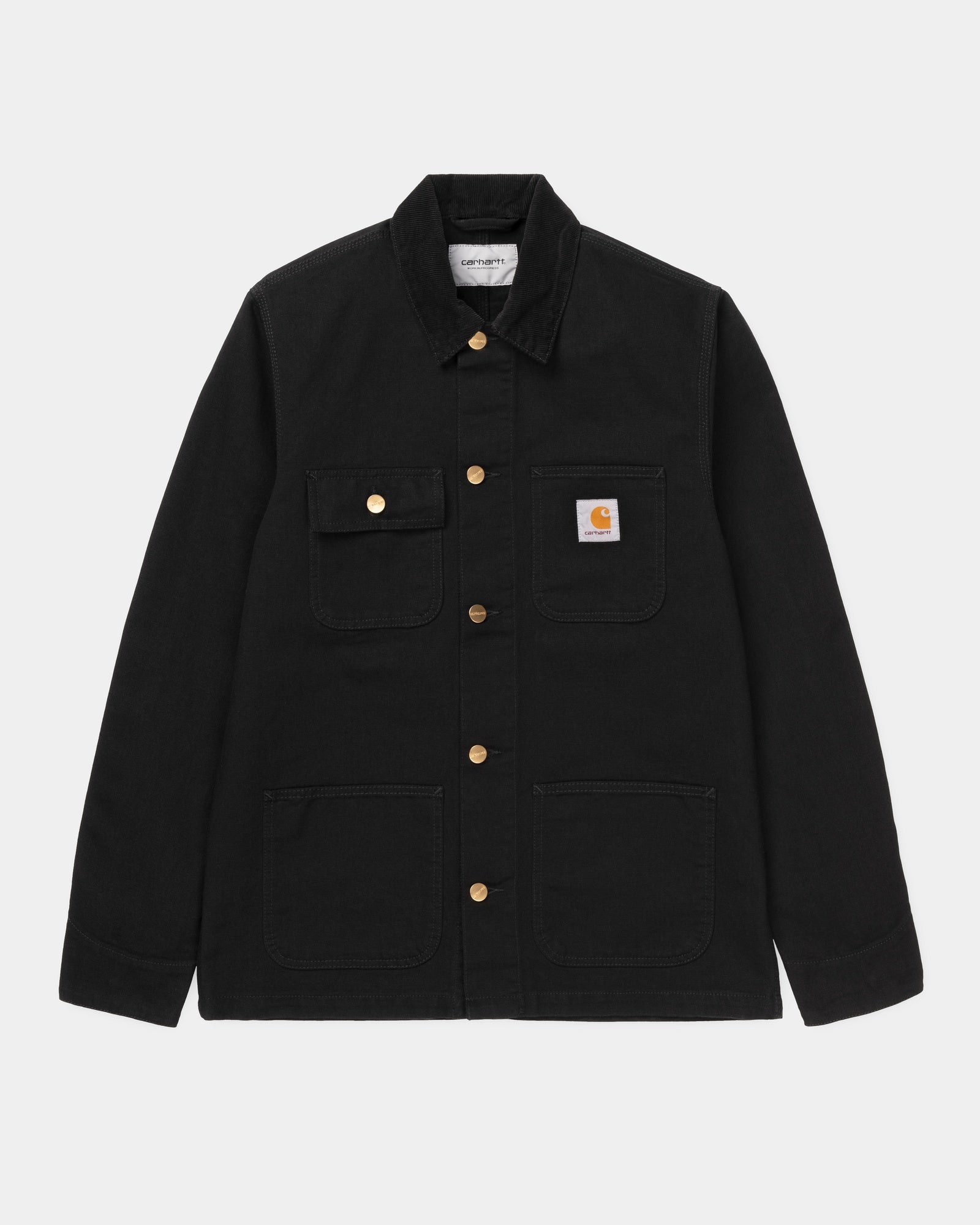 Michigan Chore Coat for Men - Spring Work Jacket in Black (Rinsed Wash) | Durable Cotton Workwear for Outdoor Labor, Farming & Casual Wear