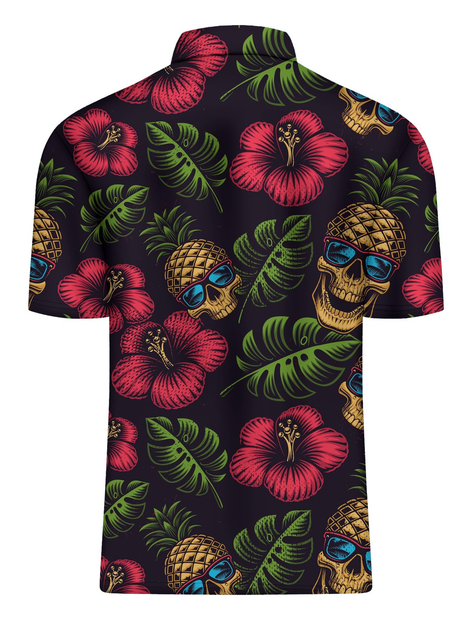 Funny Hawaiian Golf Polo Shirt for Men - Dry Fit & Breathable for Golf & Casual Wear