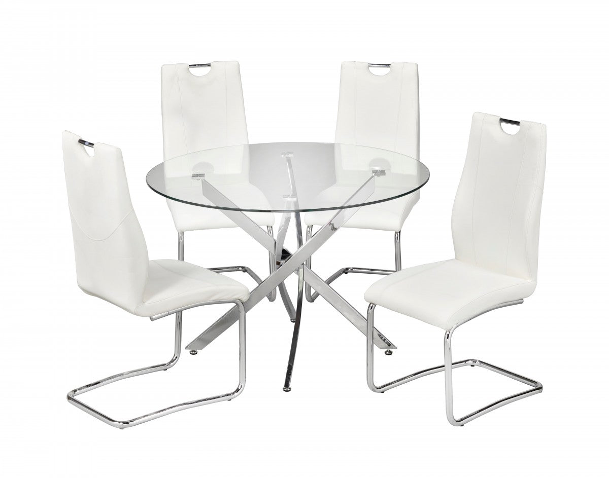 5-Piece White Dining Set - Modern Kitchen & Dining Room Table Chairs for Small Spaces | Perfect for Breakfast Nook, Apartment, or Cozy Home Decor