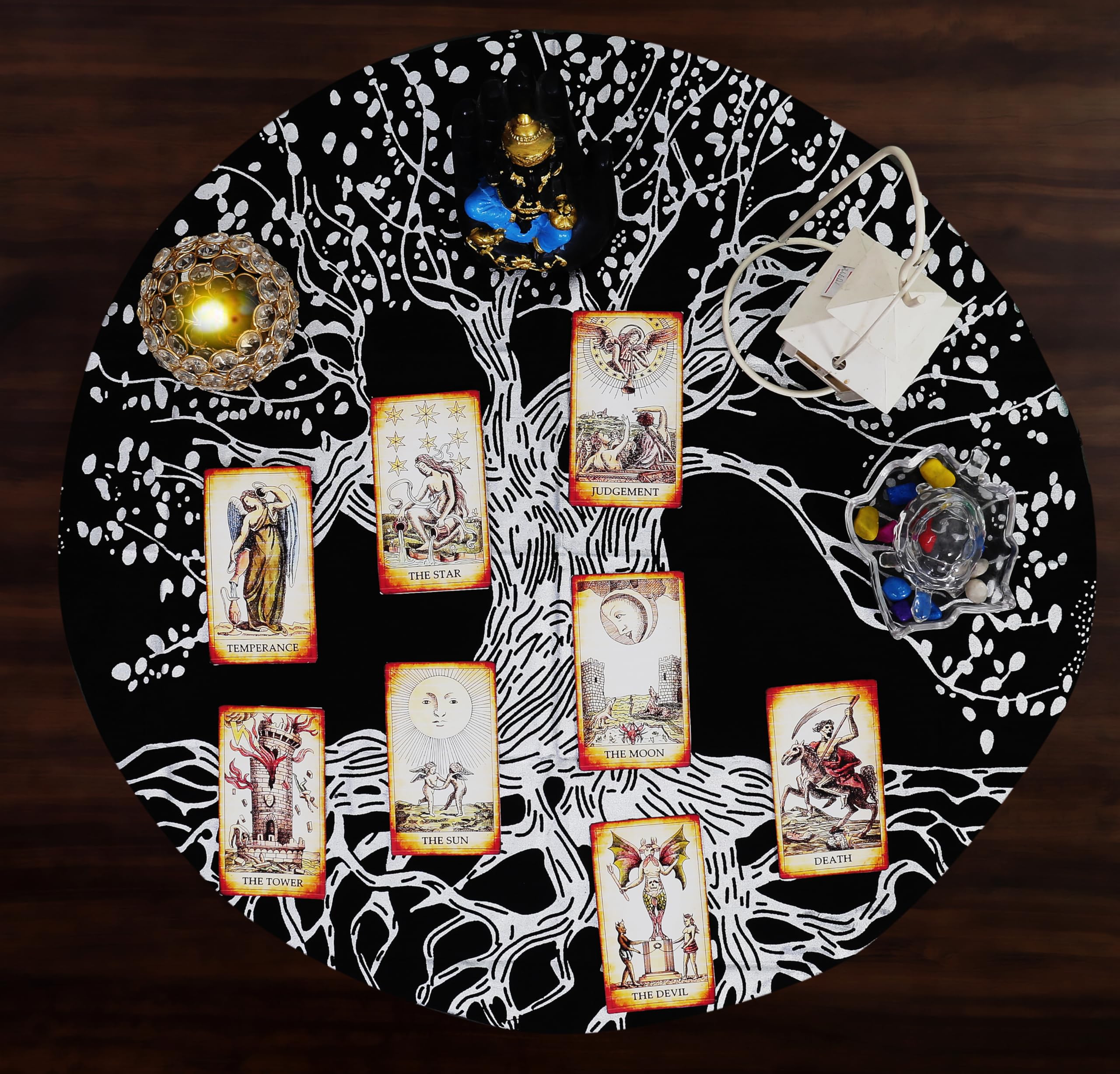 Tree of Life Altar Tapestry - 36x36 Inch Cotton Spiritual Tablecloth for Sacred Rituals, Celtic Knot Tarot Reading & Meditation Space Decor - Perfect for Yoga Studios, Wiccan Altars & Boho Home Decor