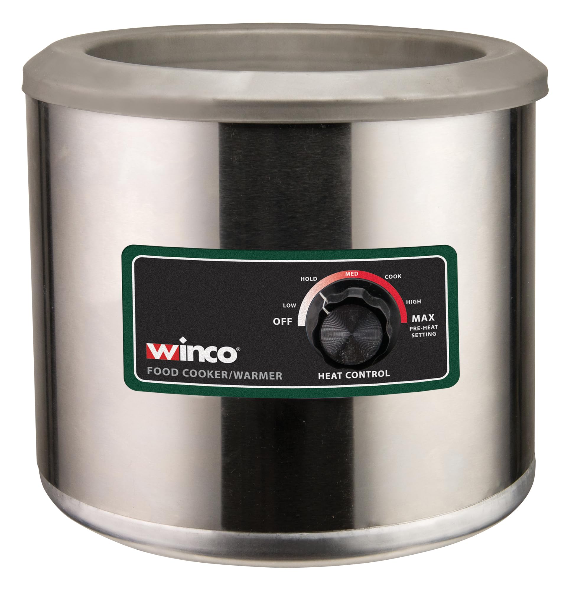 Winco FW-7R500 7-Quart Stainless Steel Electric Round Food Warmer - Perfect for Buffets, Catering & Keeping Meals Hot at Restaurants