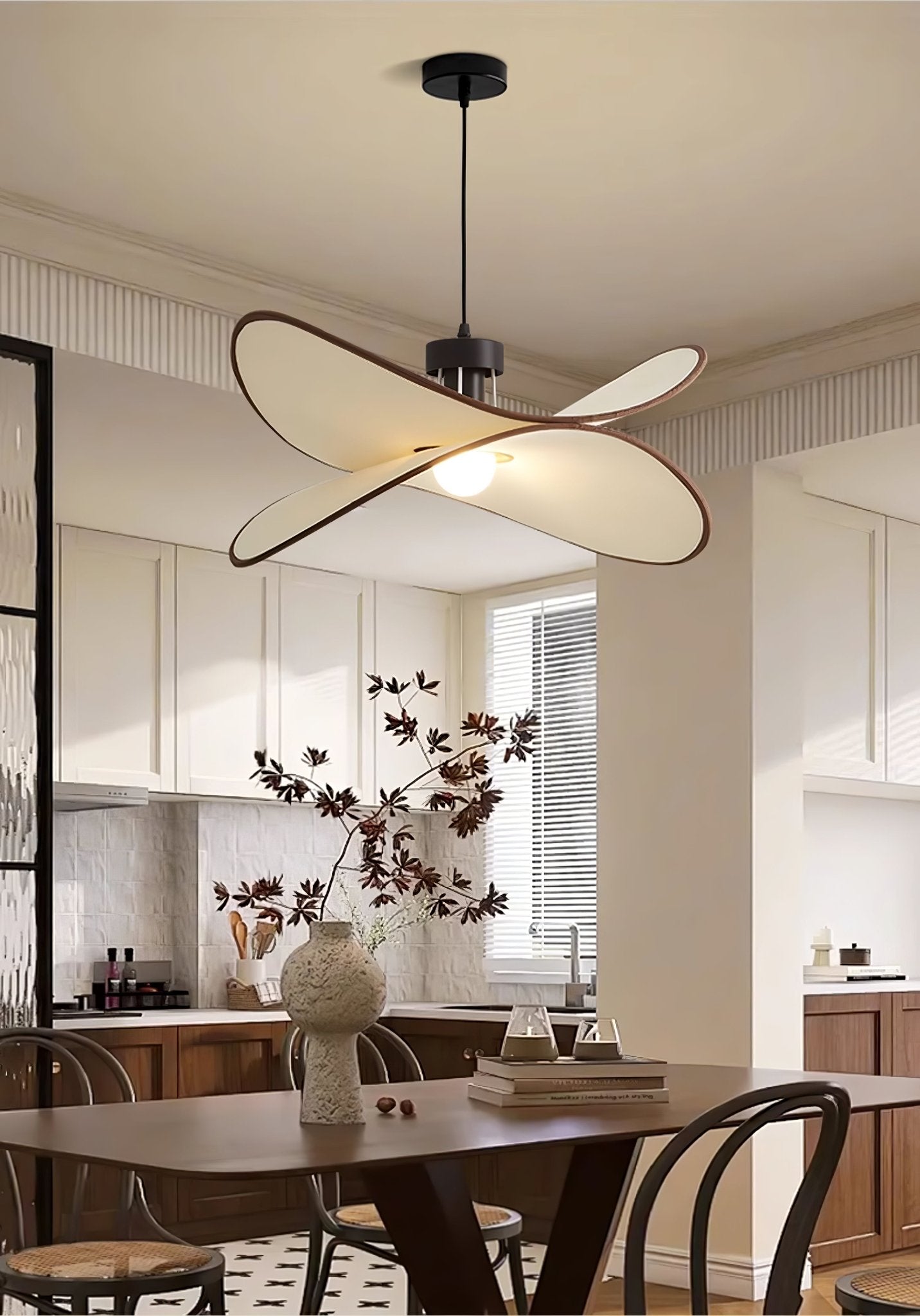Chloe Pendant Light - Modern Hanging Lamp for Dining Room, Kitchen Island, or Bedroom - Elegant Glass Ceiling Light Fixture with Gold Accents