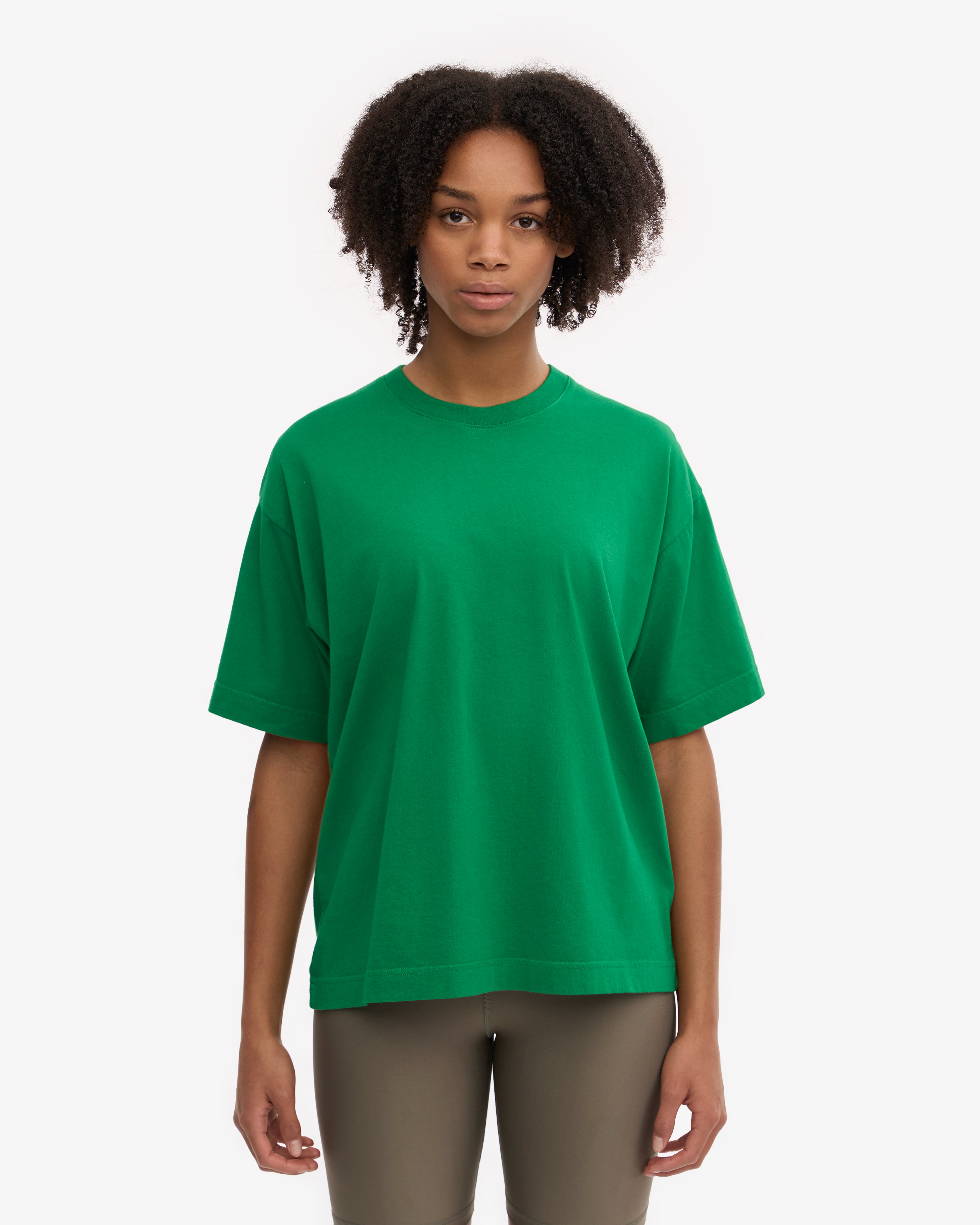 Oversized Organic Cotton T-Shirt for Women - Soft & Comfortable Kelly Green Tee - Perfect for Casual Wear, Loungewear & Everyday Outfits