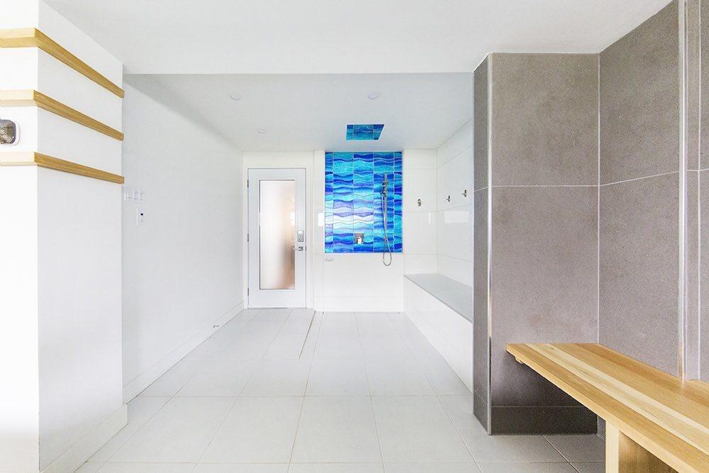 Sparkling Blue Water Glass Tiles - Elegant Wave Design for Kitchen Backsplash, Bathroom Walls & Pool Mosaics