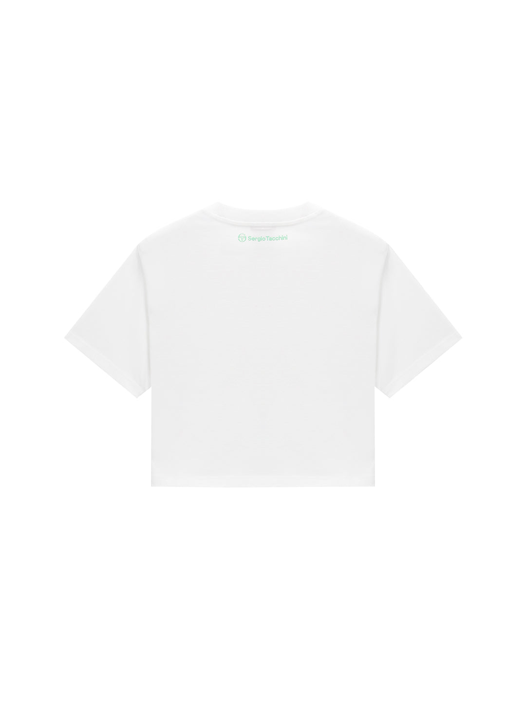 Stylish Color Block Crop T-Shirt for Women - Off White & Green | Trendy Casual Wear for Summer, Outfits & Street Fashion