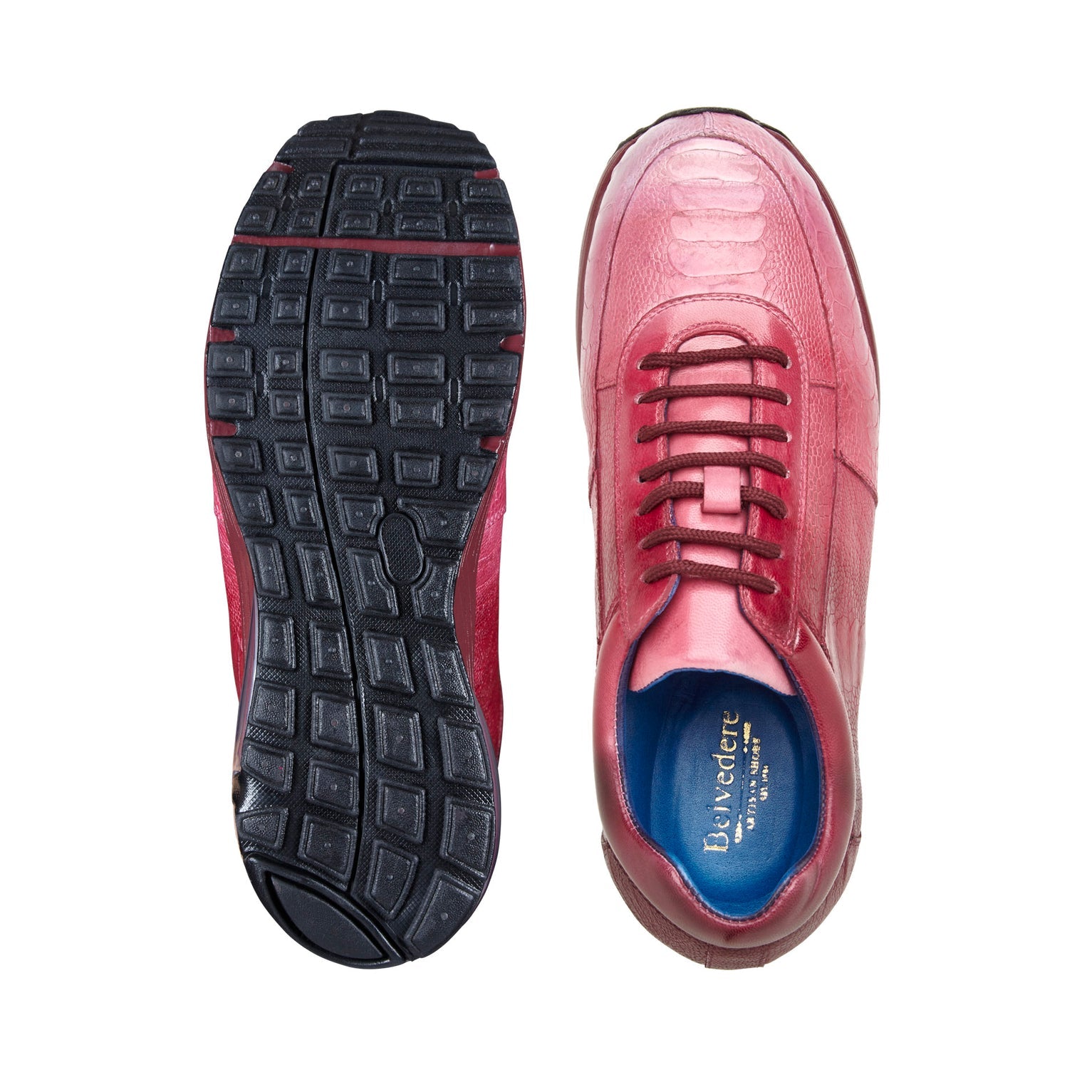 Belvedere George Genuine Ostrich Leather Hand-Painted Multi Rose Sneakers E16 - Stylish Women's Fashion Shoes for Casual Wear & Party Occasions