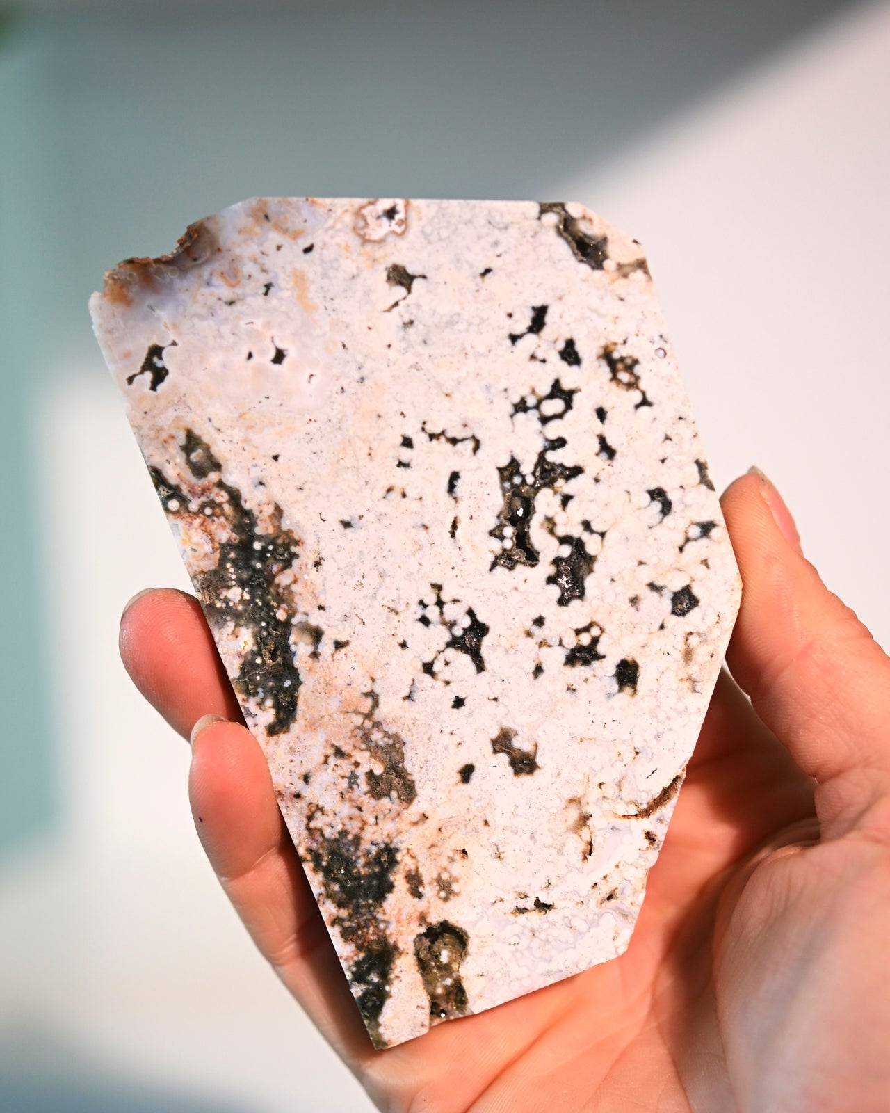 Natural Ocean Jasper Slab - 4 Inch Polished Stone for Jewelry Making, Home Decor & Crystal Healing | Perfect for DIY Crafts, Meditation & Gifts