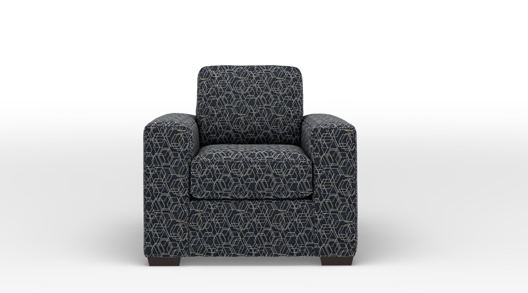 Celeste Accent Chair in Dark Blue - Modern Living Room Furniture for Small Spaces, Home Office & Bedroom Decor
