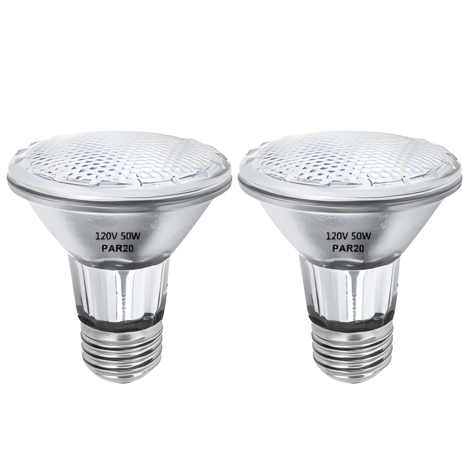 50W PAR20 Halogen Light Bulbs 2-Pack - 120V E26 Medium Base, 2700K Warm White - Perfect for Range Hoods, Track Lighting, Ovens & Ceiling Can Lights
