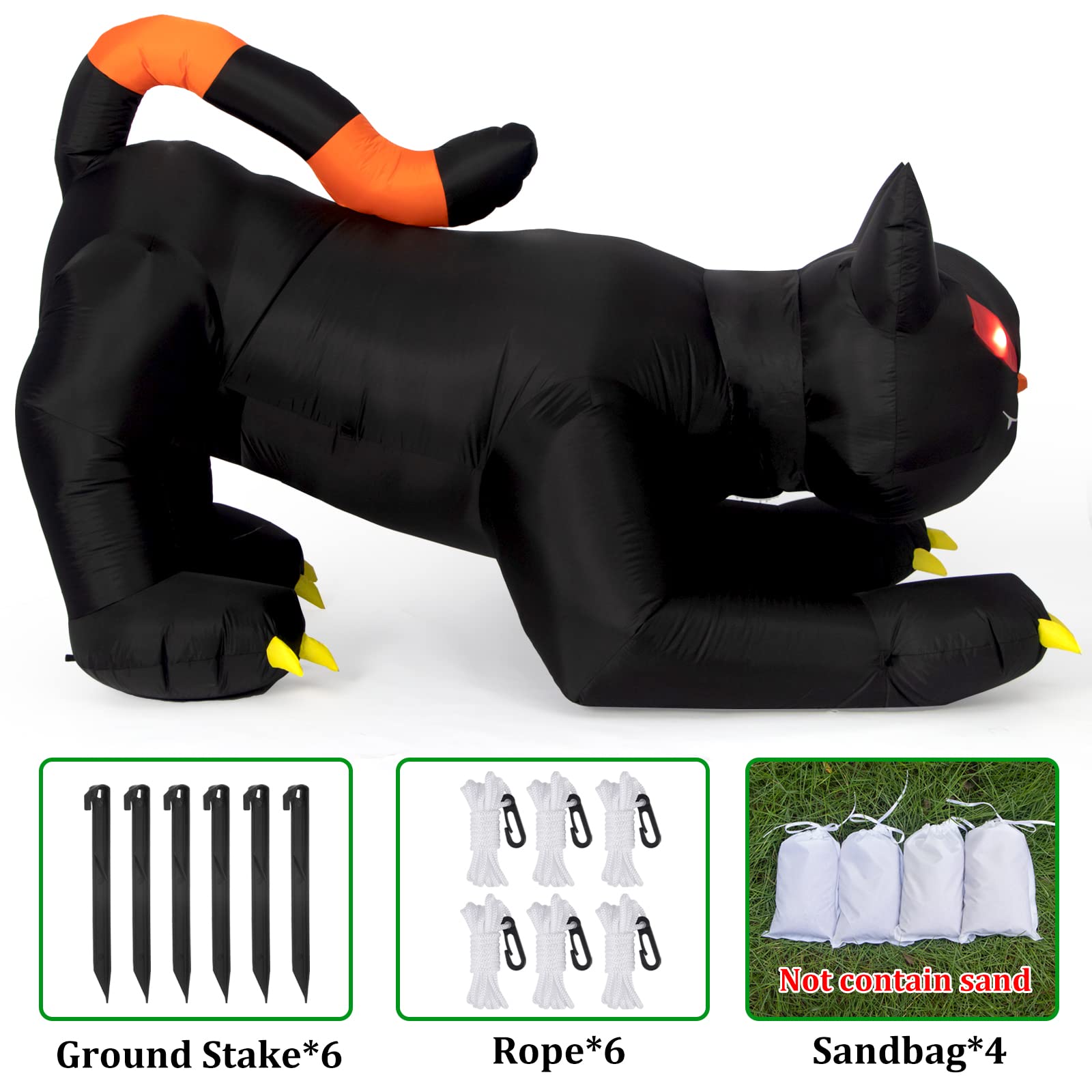 TOLOCO 7 FT Inflatable Halloween Decorations with LED Lights - Spooky Outdoor Yard Decor for Halloween Party