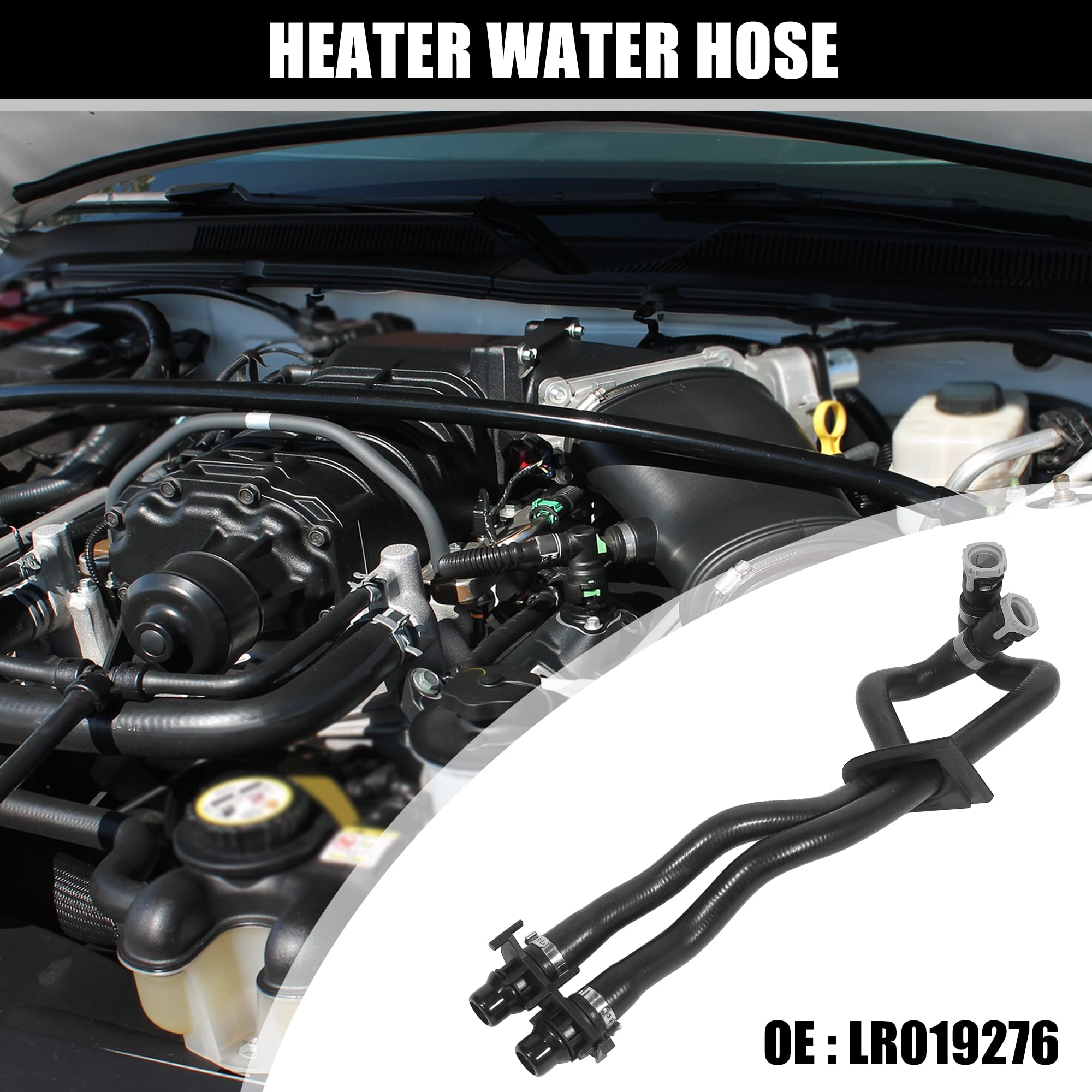 X AUTOHAUX LR019276 Heater Water Hose - High-Quality Rubber Replacement Compatible with Land Rover Range Rover Evoque 2012-2021 Models | Perfect for Cooling System Repairs & Maintenance