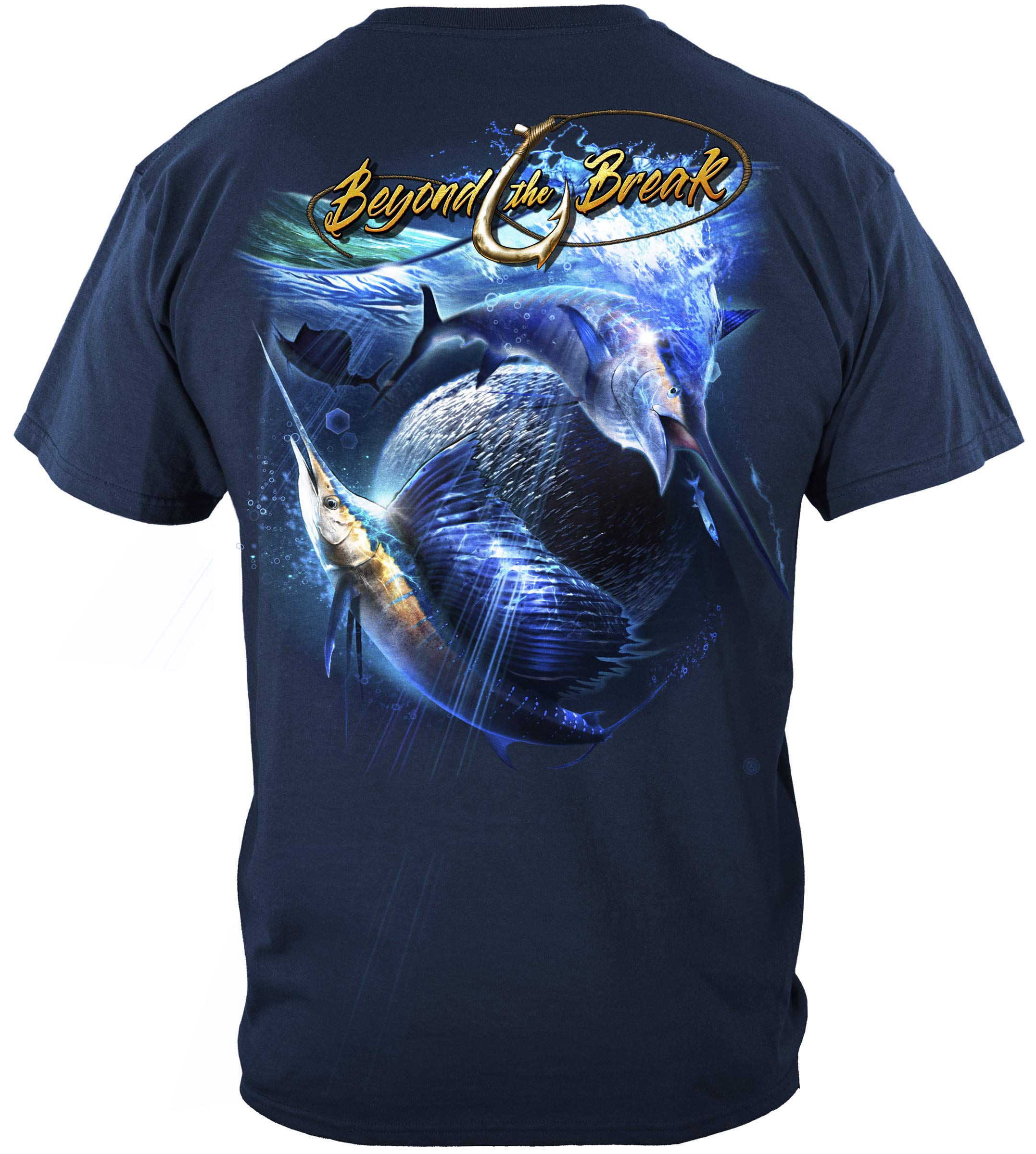 Erazor Bits Fishing Sail Fish Baller Offshore Fishing Shirt - 100% Cotton Breathable T-Shirt for Deep Sea Fishing | Saltwater Fishing Gear | Comfortable Men's Fishing Apparel (X-Large) | Perfect for Charter Trips & Ocean Adventures