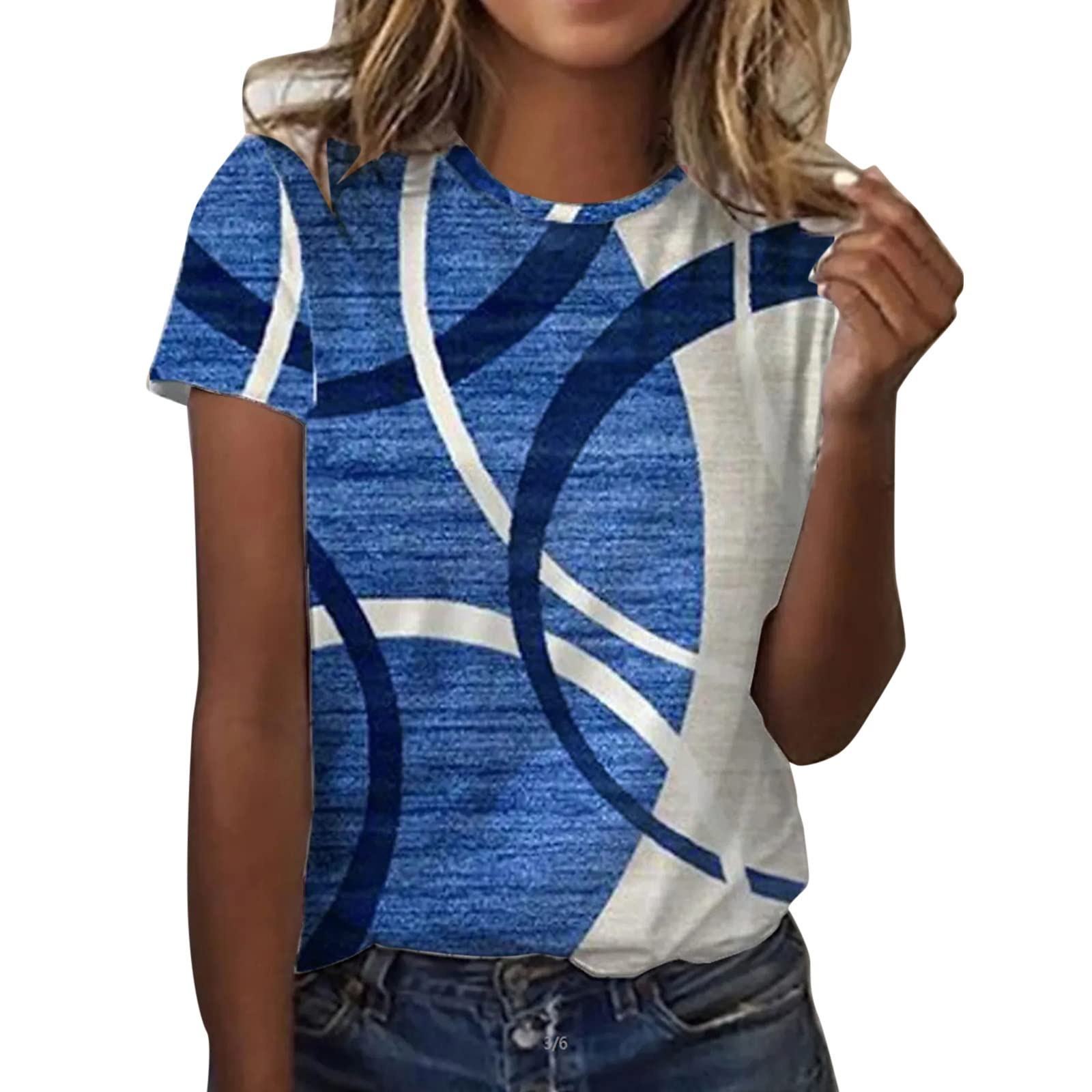 Joysale Women's Summer Print Tank Tops - Breathable O-Neck Short Sleeve Workout Shirts for Gym, Yoga & Casual Wear - Christmas Thermal Shirts for Women
