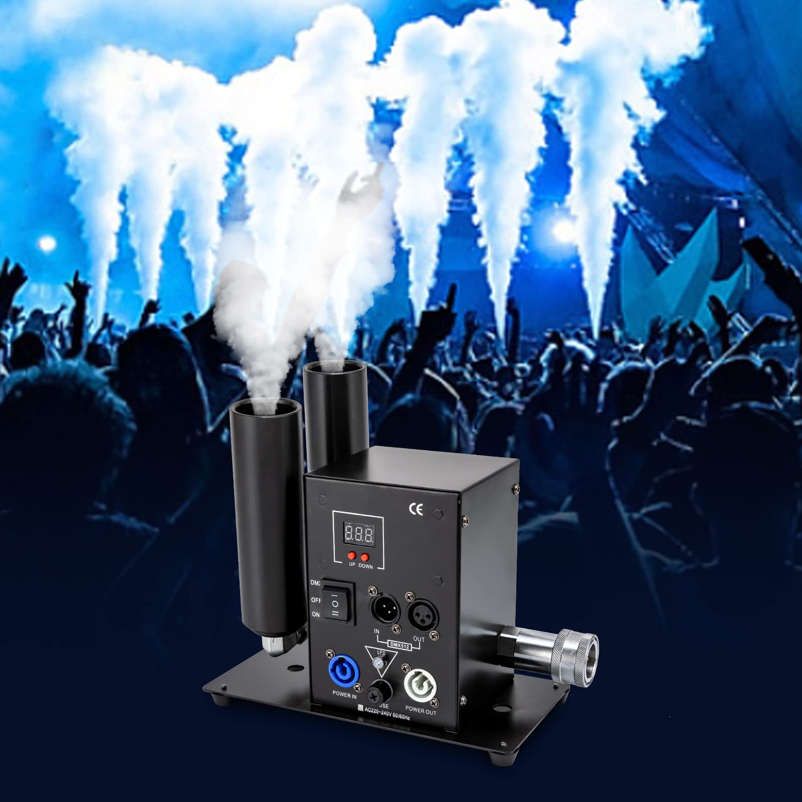 Professional 150W DMX CO2 Jet Cannon for DJ & Stage Effects - Adjustable Angle, 16.4-19.7ft Height - Perfect for Nightclubs, Concerts, and Live Events