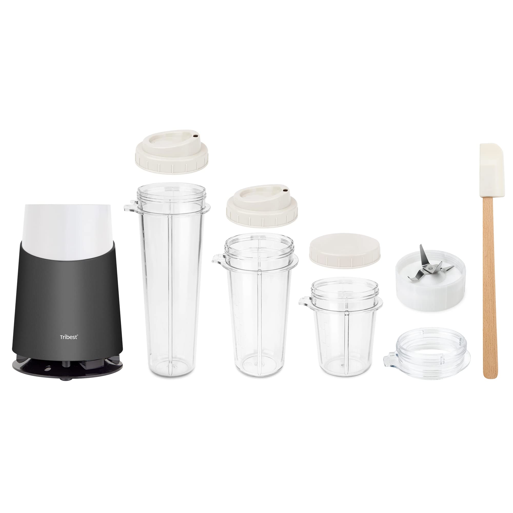 Tribest PB-410GY-A Personal Blender II - Mason Jar Ready Basic Pack Blender, Gray - Perfect for Smoothies, Protein Shakes & Meal Prep at Home, Gym or Office