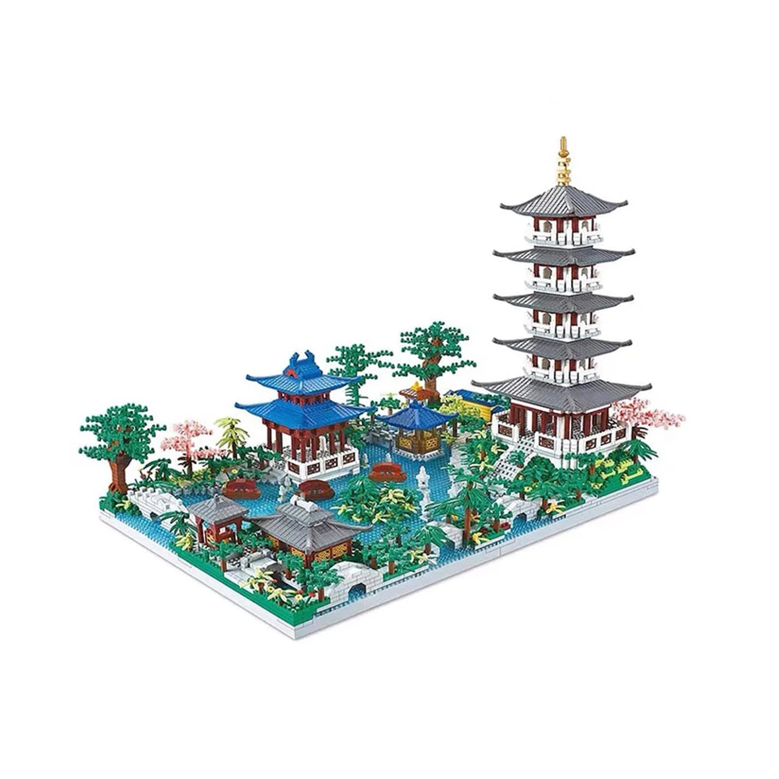 BNWENT Micro Mini Building Blocks - West Lake Architecture Model with LED Lighting Kit (5186+ Pieces) DIY Collectible Toy for Kids & Adults | Perfect for Home Decor, Gifts & Creative Play
