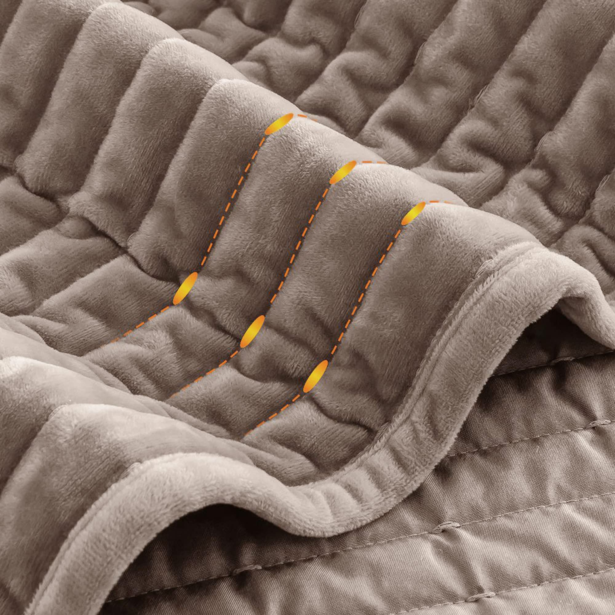 SHALALA Velvet Quilt Queen Size - Striped Bedding Set with Lightweight Velvet Comforter & Luxurious Suede Bedspread | Soft Brushed Microfiber Back Coverlet for All Seasons (Light Taupe, Full/Queen) | Perfect for Master Bedroom, Guest Room & Cozy Winter Nights