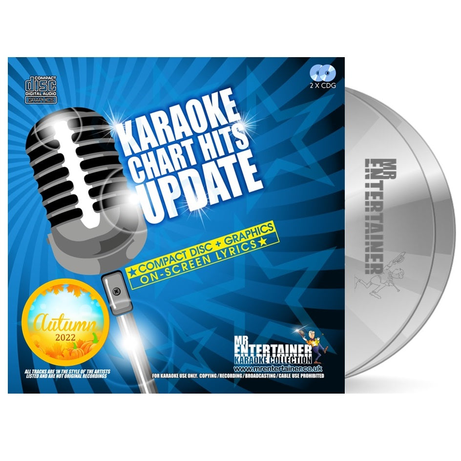Mr Entertainer Karaoke Chart Hits Update Autumn 2022 - Latest Popular Songs for Home Parties & Entertainment