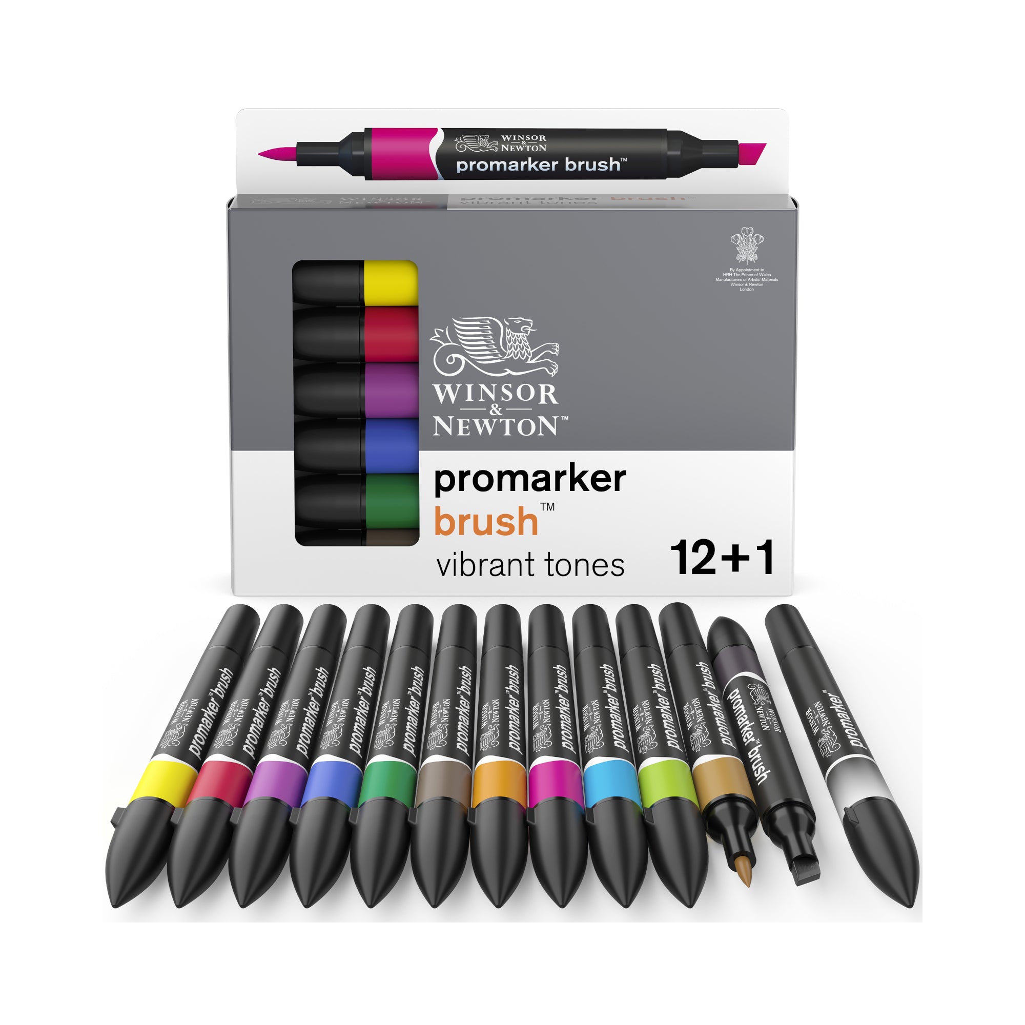 12-Piece Double Tip ProMarker Set - Vibrant Colors with Brush & Chisel Tips for Artists, Illustrators & Calligraphy Enthusiasts
