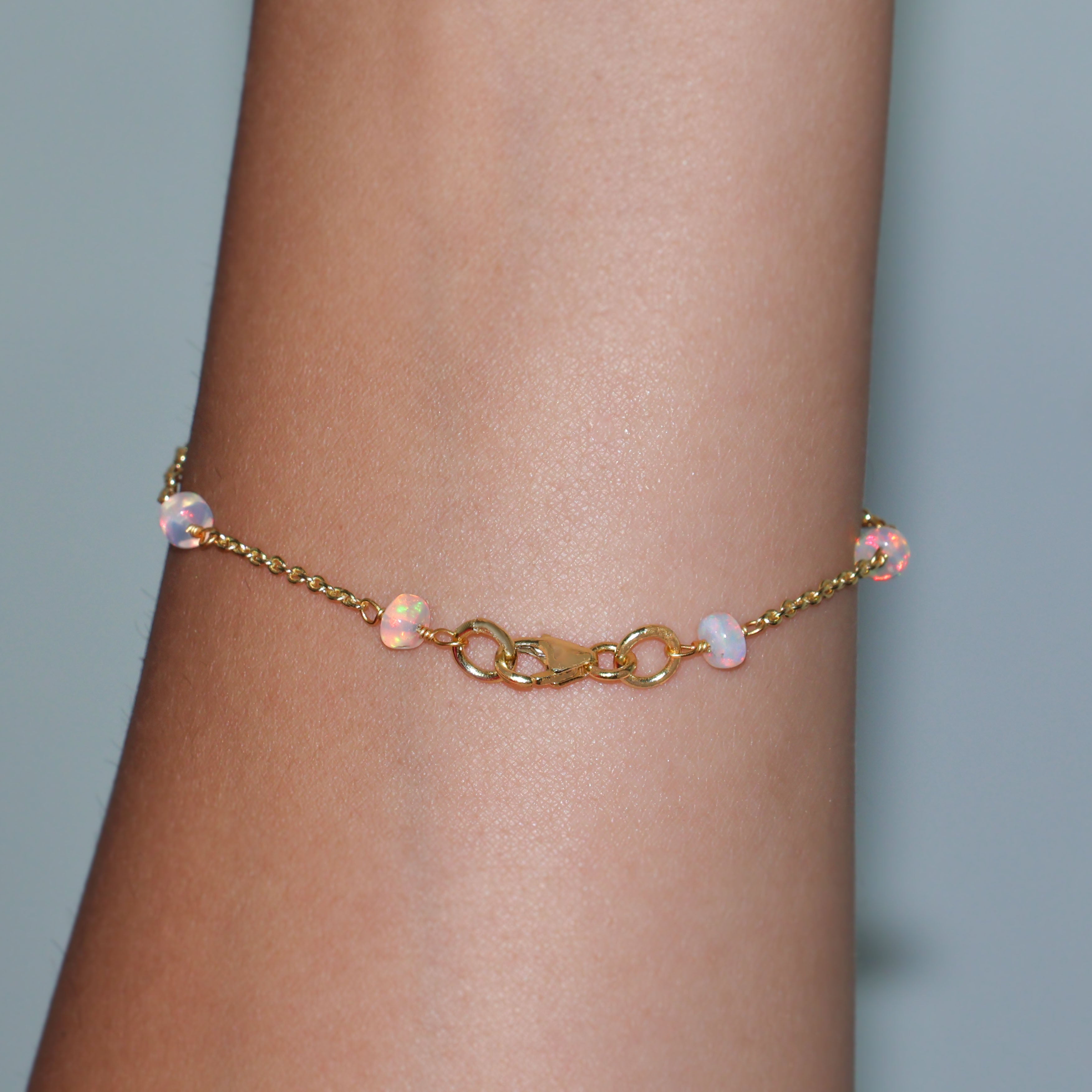6-8 Inch Pearly White Opal Smooth Bead Chain Bracelet for Women - Elegant Jewelry Gift for Wedding, Party & Everyday Wear