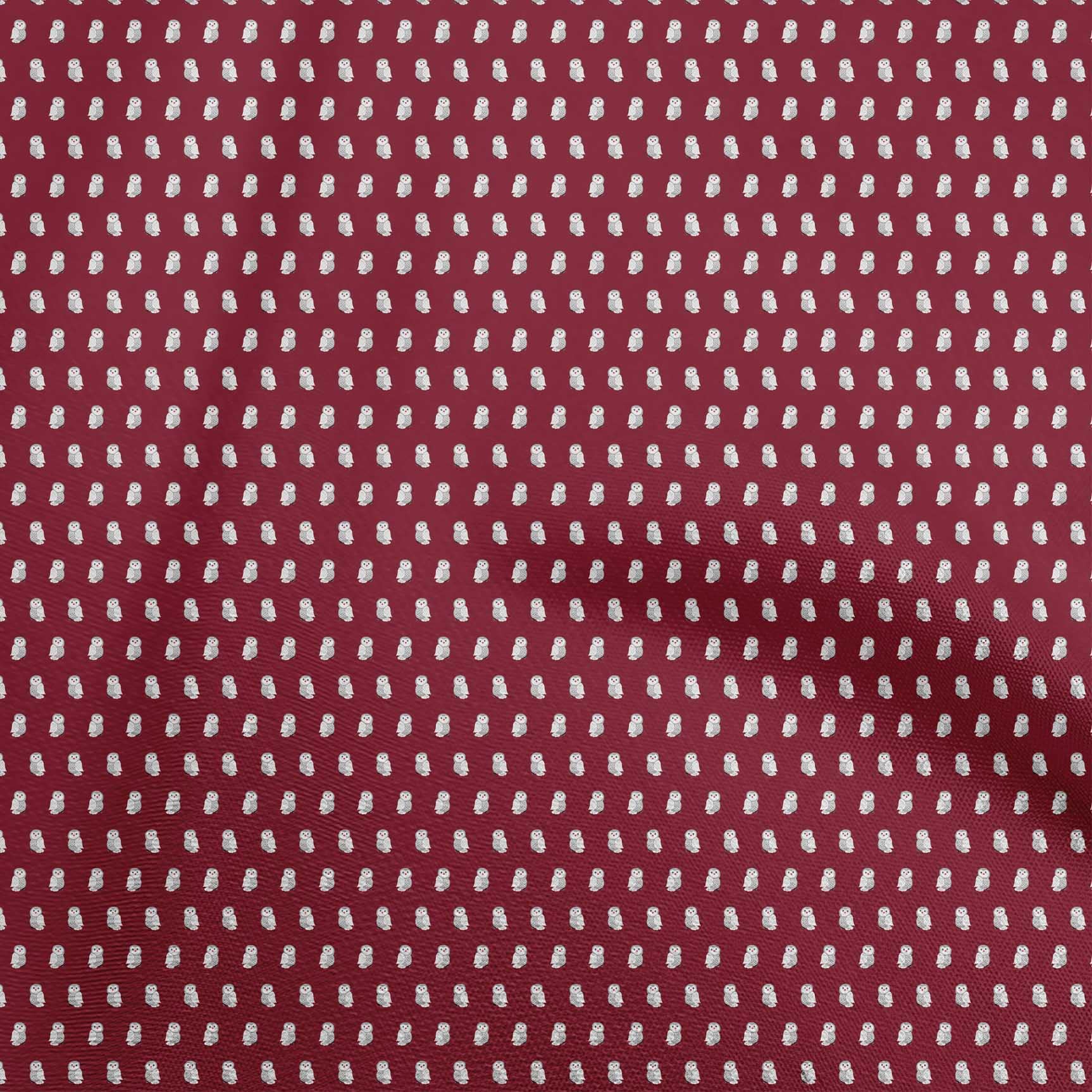 oneOone Rayon Maroon Owl Print Fabric by The Yard - 56 Inch Wide DIY Sewing Material for Clothing, Crafts & Home Decor | Perfect for Dresses, Quilts & DIY Projects