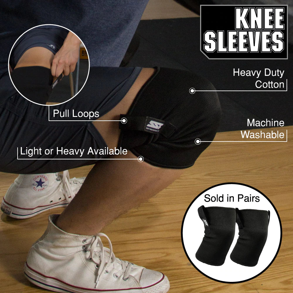 Serious Steel Fitness Knee Sleeves with Heavy Pull Tab - Easy On/Off for Weightlifting, CrossFit & Powerlifting - Support & Protection for Squats, Deadlifts & Gym Workouts