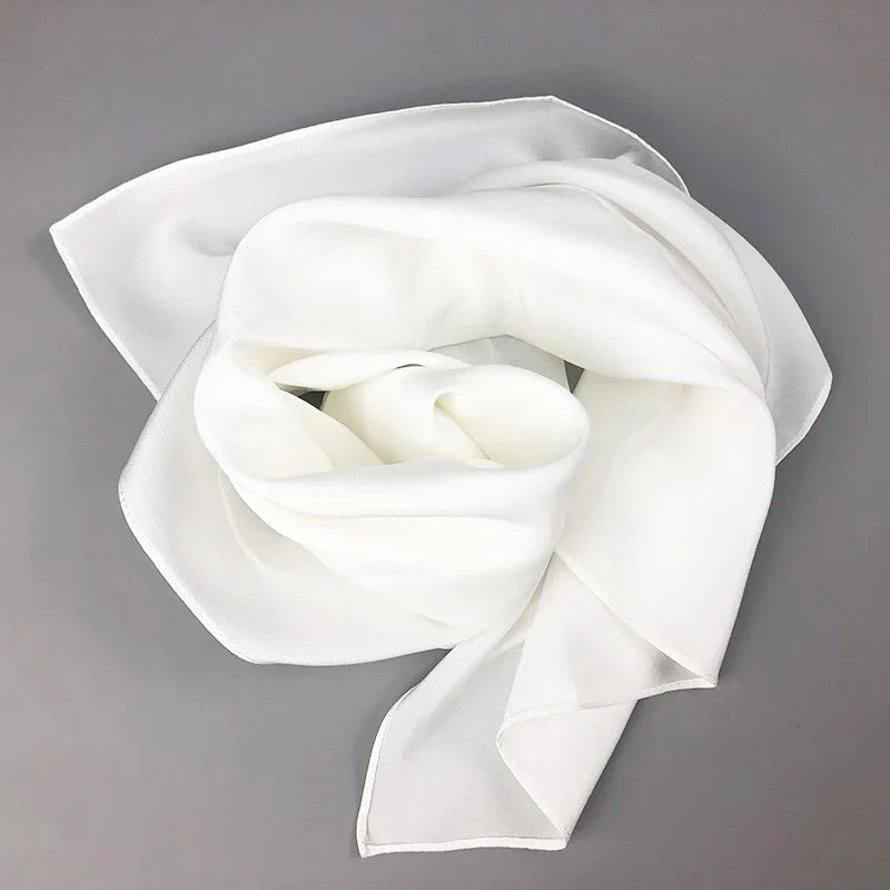 2020 New Women's Silk Scarf - Square Neck Shawl, White Solid Bandana, Hair Band & Kerchief for DIY Painting - Perfect for Fashion Accessories, Gift Giving & Artistic Projects