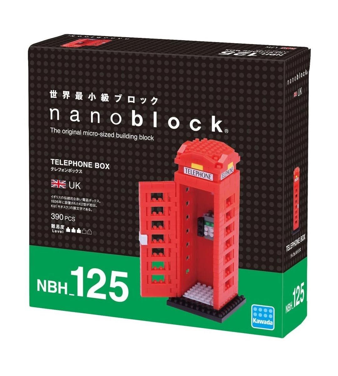 Nanoblock NBH 125 London Telephone Box Building Blocks Set - Miniature Model Kit for Adults & Teens - Perfect for Home Decor, Office Display & Collectors