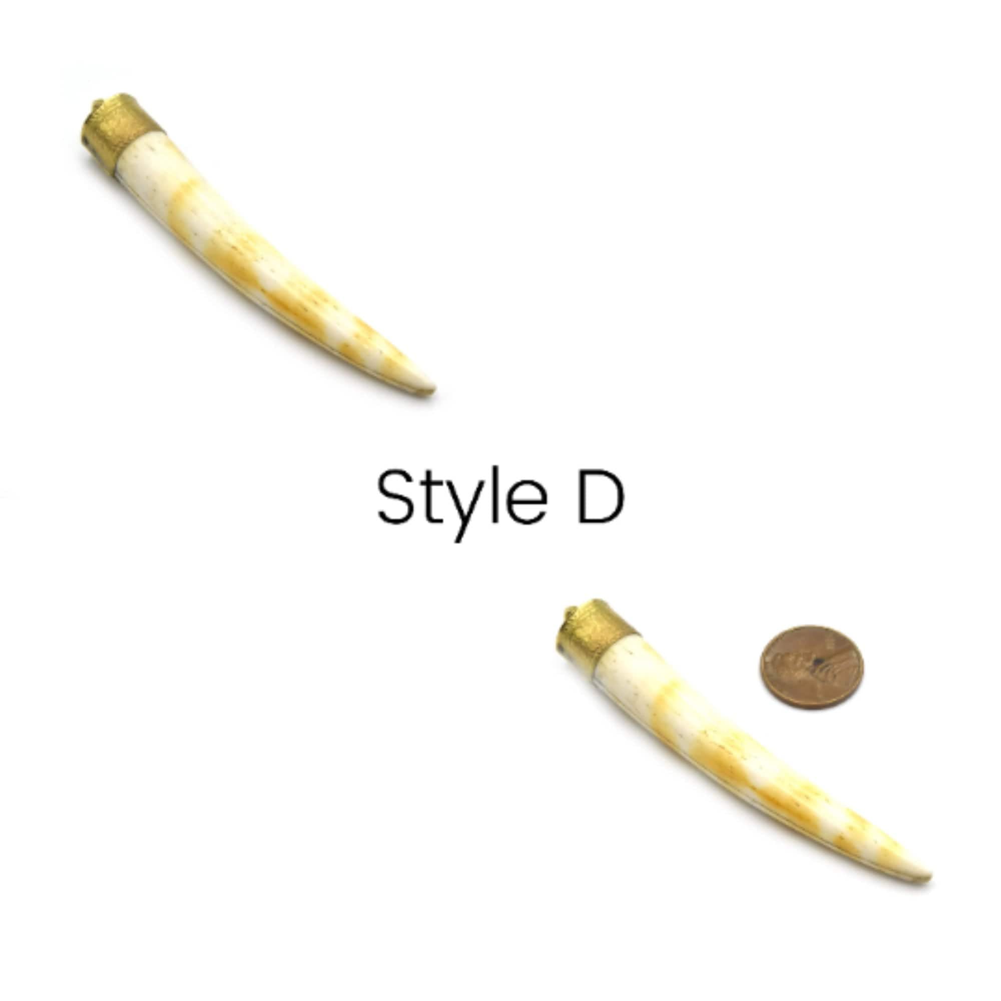 Handmade Ox Bone Tusk Pendant Necklace - Dark Brown & White Spotted Design - Boho Tribal Jewelry for Women - Perfect for Layering, Festivals, and Everyday Wear
