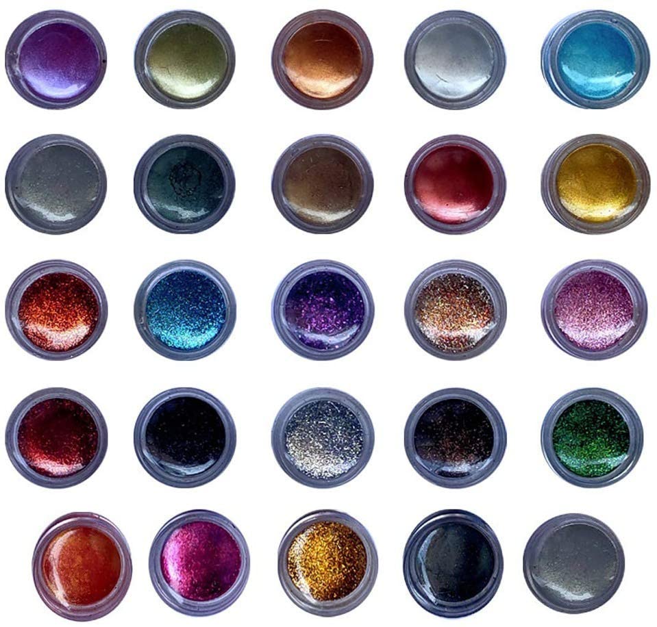 25-Color Glitter Powder for Makeup & Crafts - Shimmer Shine Cosmetic Grade, DIY Nail Art, Body Painting, Festival & Party Use