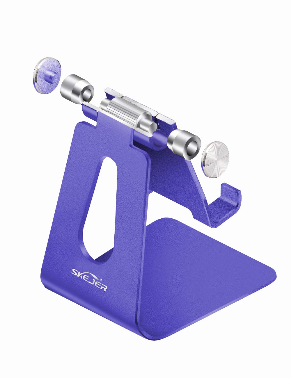 Adjustable Aluminum Phone Stand Holder - Universal Desktop Dock for iPhone 12, iPad, Samsung Galaxy & Google Pixel (Up to 10 inches) - Royal Purple - Perfect for Work, Study & Video Calls