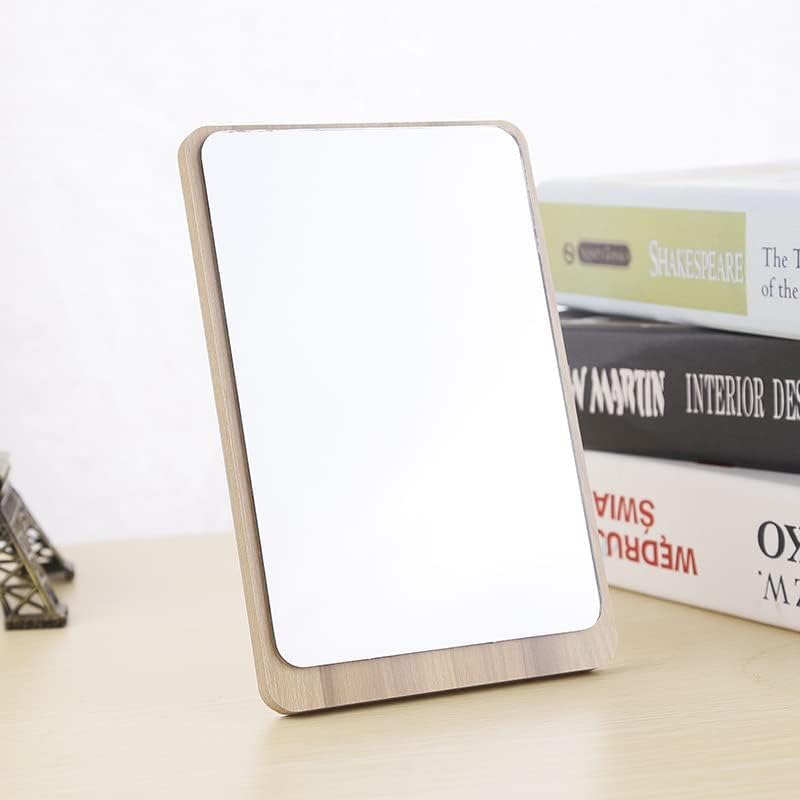 GOPAD Portable Wooden Cosmetic Mirror with Compact Stand - Foldable Swivel Rotating Vanity Makeup Mirror for Women & Girls - Perfect for Travel, Home, and Office Use (1pc, Medium Size)