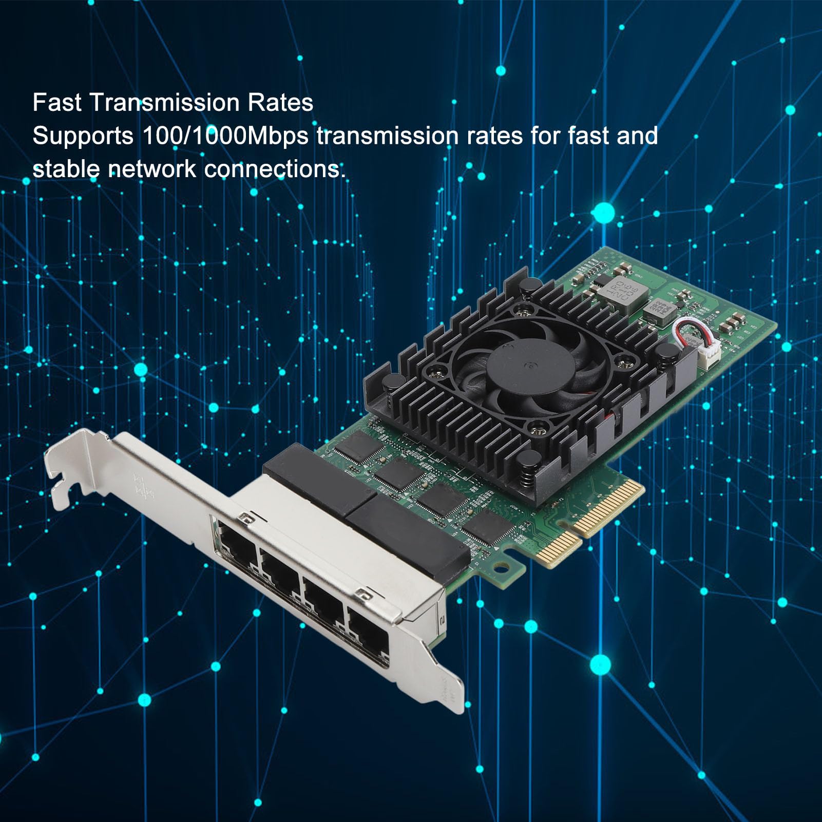 4 Port Gigabit Ethernet PCIe Network Card - 100/1000Mbps PCI Express Adapter with I211 Chip | High Speed Industrial LAN Card for Servers, Workstations & Gaming PCs
