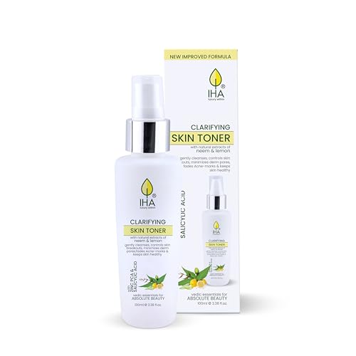 IHA Neem Herbal Skin Toner - Natural Face Toner with Aloe Vera & Lemon | Pore Minimizer, Skin Brightening & Hydrating Mist | For Normal to Oily Skin | 100ml | Perfect for Daily Skincare Routine & Post-Workout Refresh