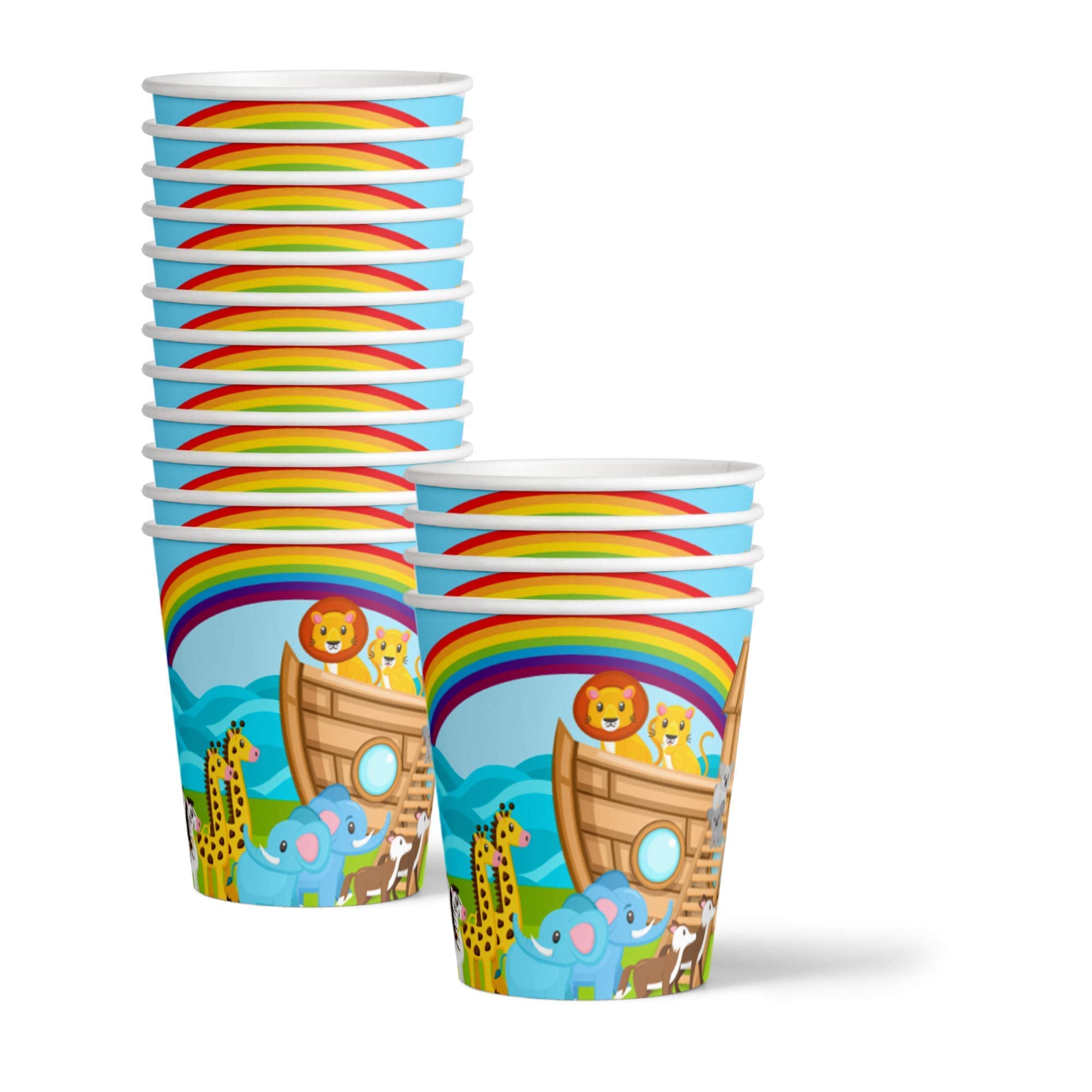 Noah's Ark Themed Birthday Party Supplies Set - 16-Piece Tableware Kit with Plates, Napkins & Cups for Kids' Animal Adventure Party