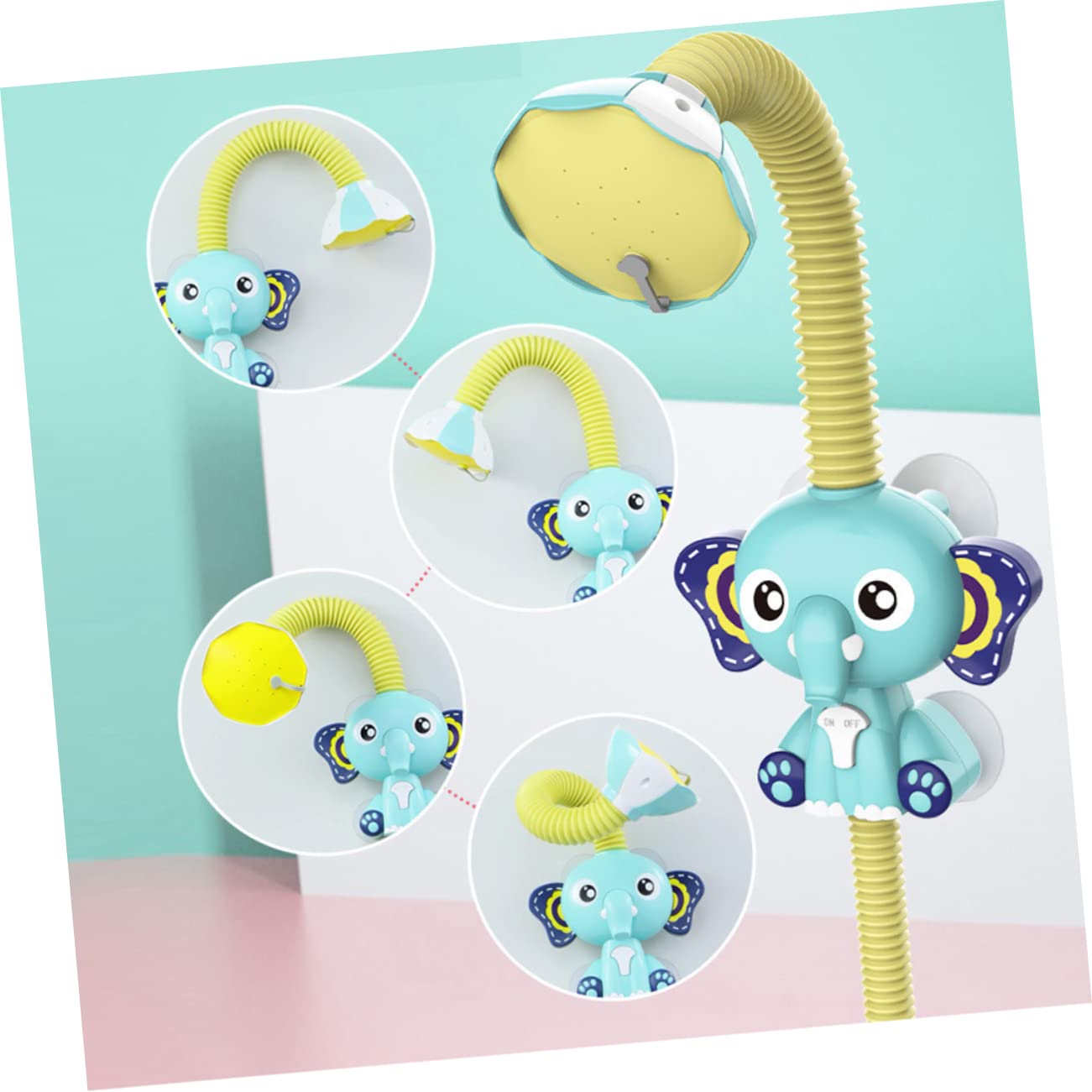 FAVOMOTO 3-Pack Elephant Shower Spray Toys - Fun Bath Time Sprayer for Kids, Water Splash Bathtub Toys for Toddlers (BPA-Free Plastic) - Perfect for Baby Bath Time, Pool Parties & Outdoor Water Play
