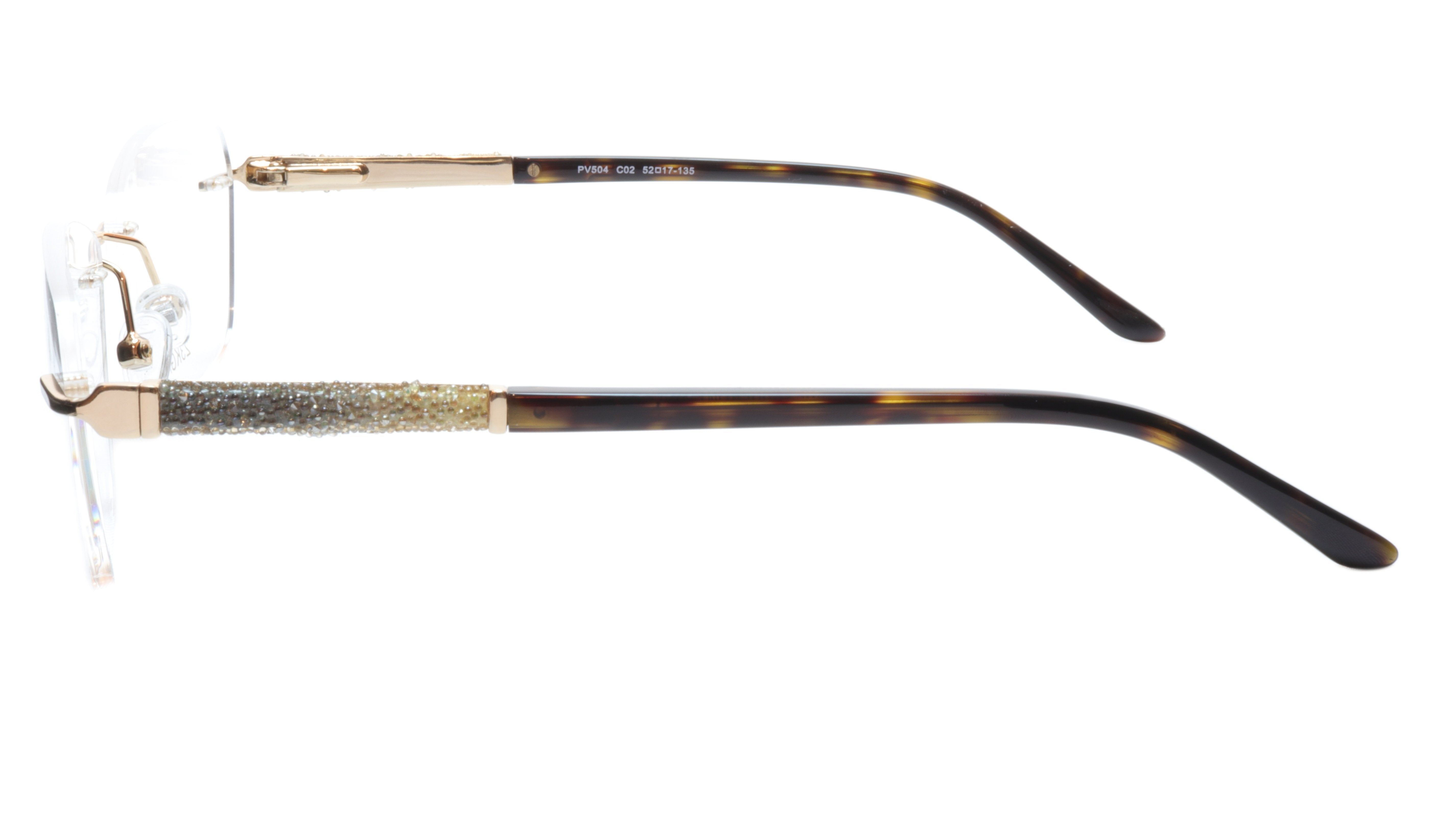 Paul Vosheront PV504 C02 Gold Plated Acetate Eyeglass Frames - Italian Made 52-17-135 Size - Premium Lightweight Glasses for Men & Women - Perfect for Office, Reading & Fashion Accessories
