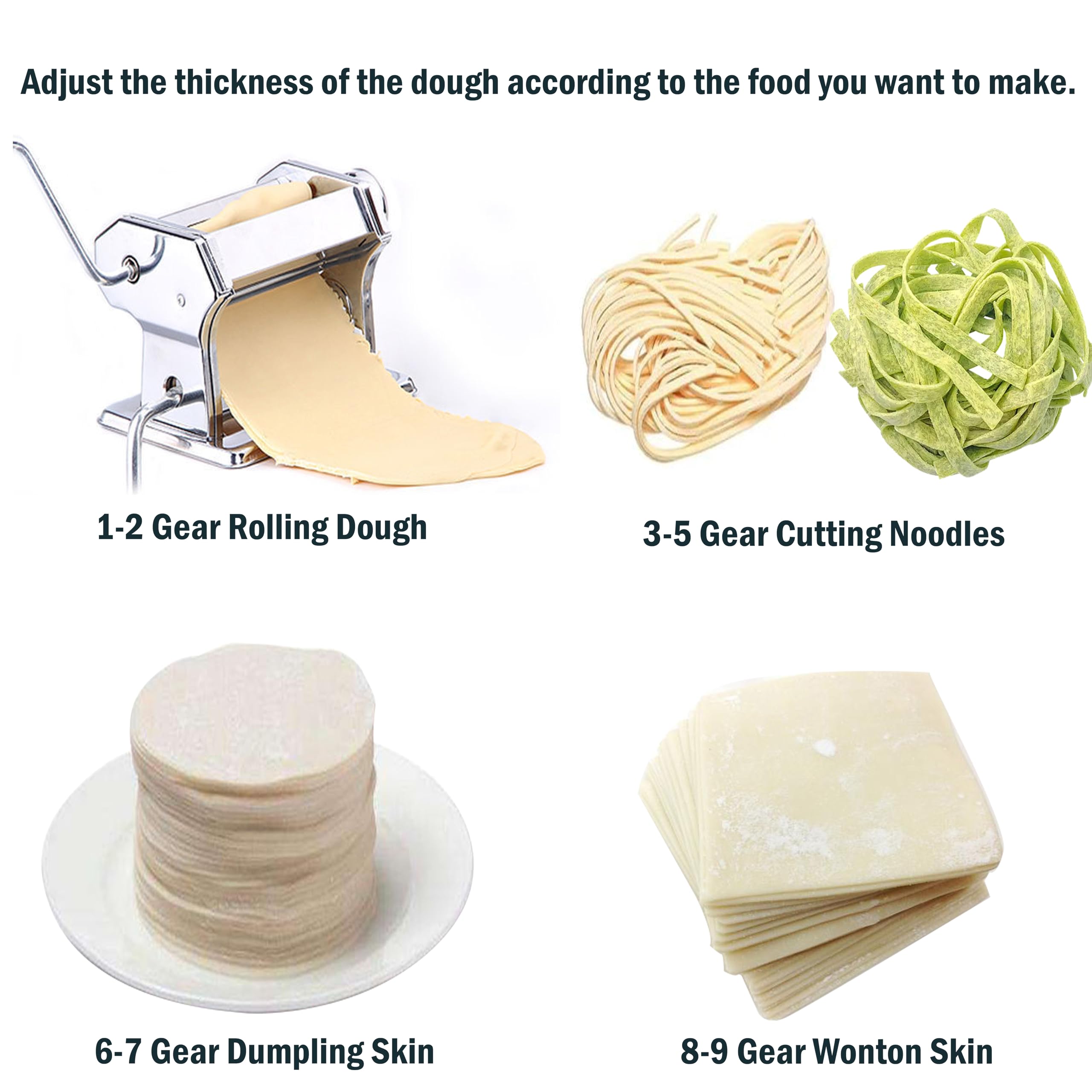 Premium Manual Pasta Maker Machine - 9 Adjustable Thickness Settings for Homemade Spaghetti, Fettuccine & Lasagna | Durable Aluminum Alloy Rollers & Cutter | Includes Dough Brush | Perfect for Italian Cuisine, Family Cooking & Restaurant Use