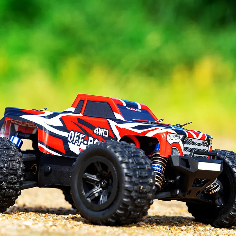 JJRC C8811 1/20 Scale RC Car - 4WD High Speed 40km/h Off Road Climbing Truck with Brushless Motor, LED Lights (Black/Red) - Ready to Run for Outdoor Racing & Backyard Adventure