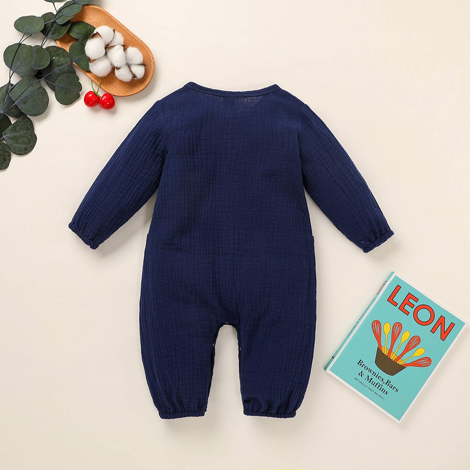 Breathable Linen Cotton Romper Jumpsuit for Newborn Baby Boys & Girls - Summer Outfits with Pockets | Perfect for Playdates, Beach Trips & Family Photos