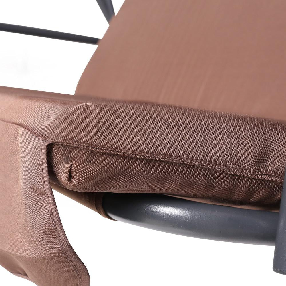 3 Seater Outdoor Canopy Swing Chair with Cushions - Perfect for Patio, Garden, and Backyard Relaxation - Enjoy Your Morning Coffee in Comfort
