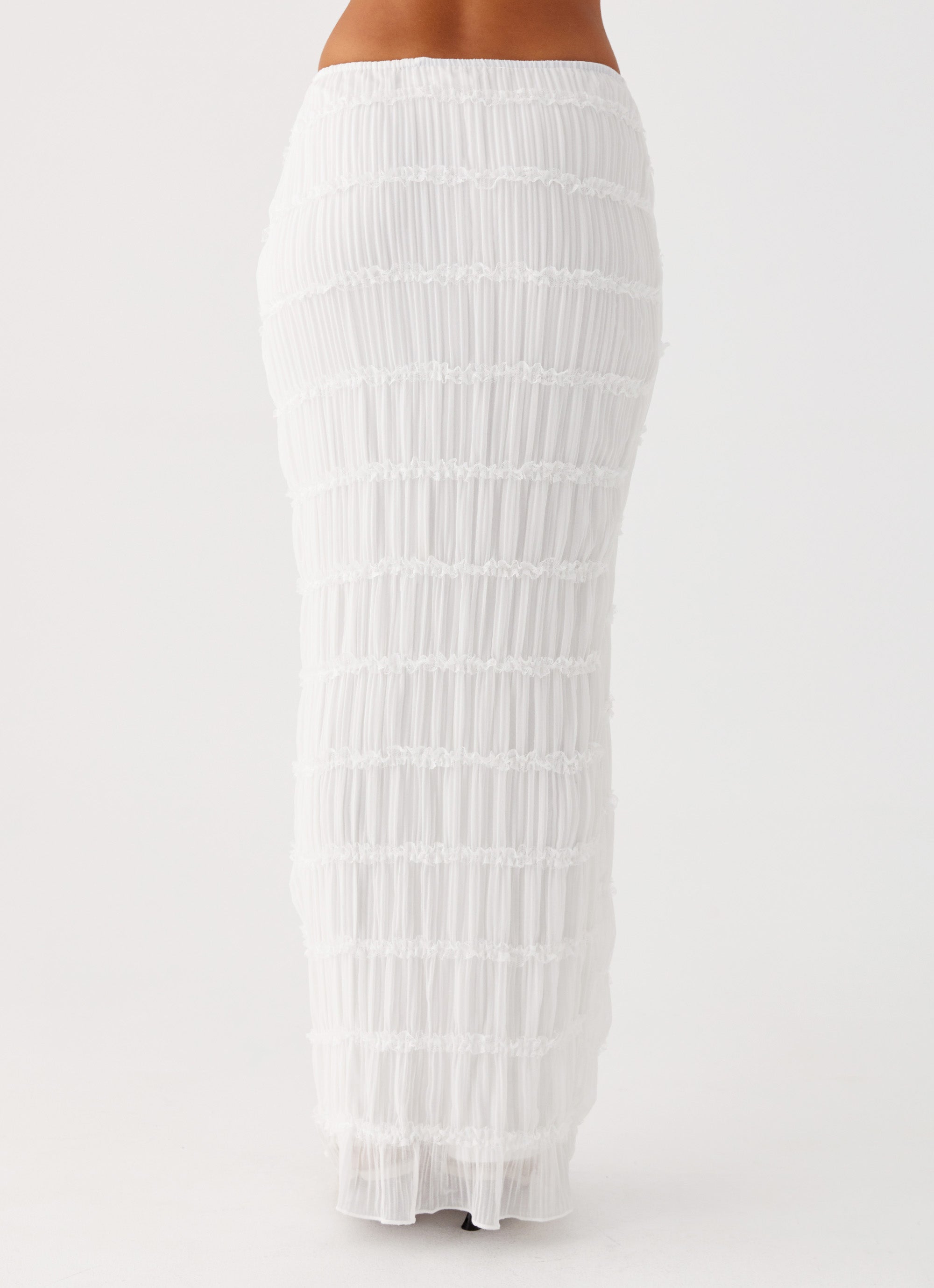 Daydreaming Low Rise Maxi Skirt - Flowy White Long Skirt for Women | Perfect for Beach, Summer Outfits & Boho Fashion