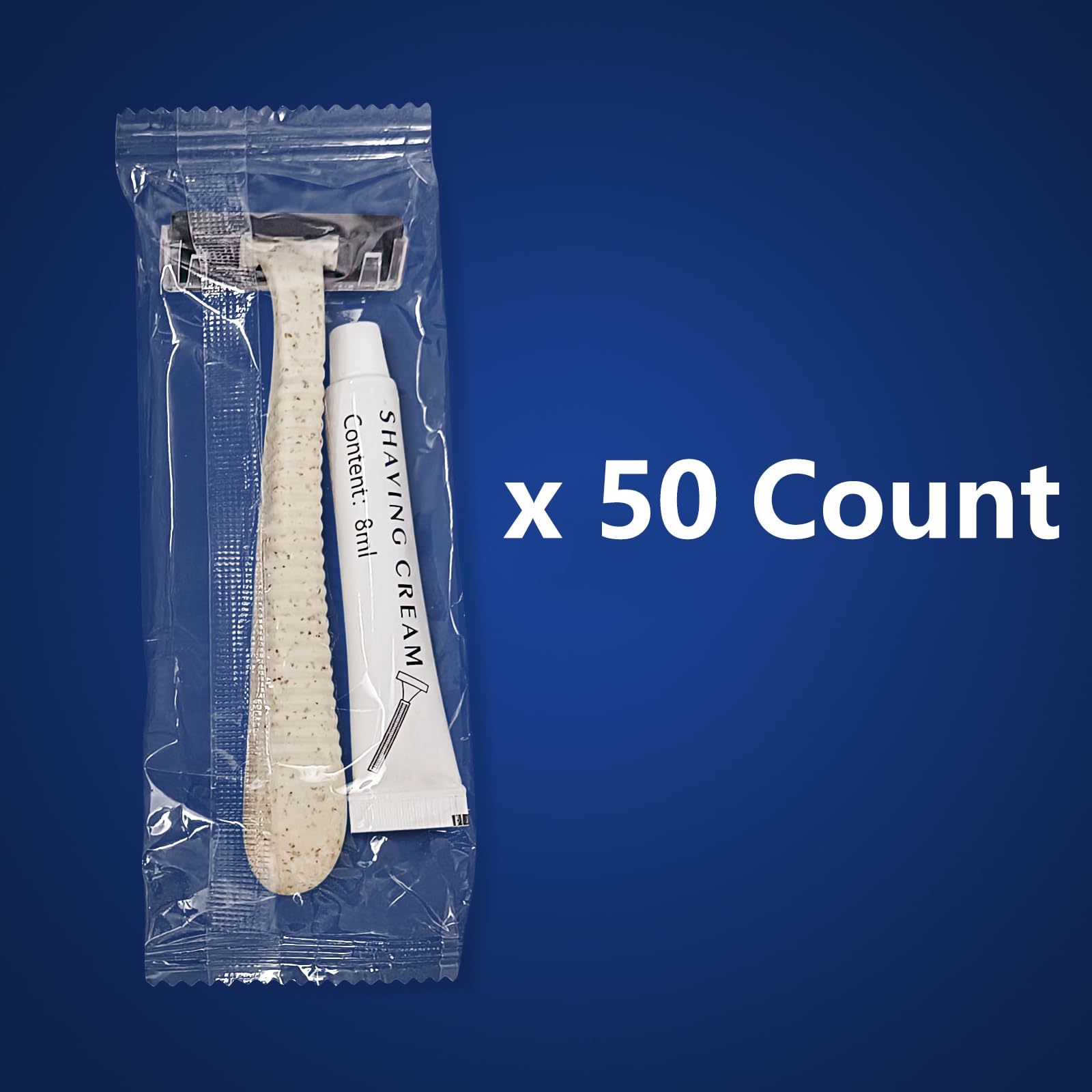 (50 Pack) Kheoxusa 3-Blade Disposable Razors - Individually Wrapped, Triple Blade Shaving Razors for Men & Women - Perfect for Travel, Hotels, Airbnb, Shelters, and On-The-Go Grooming
